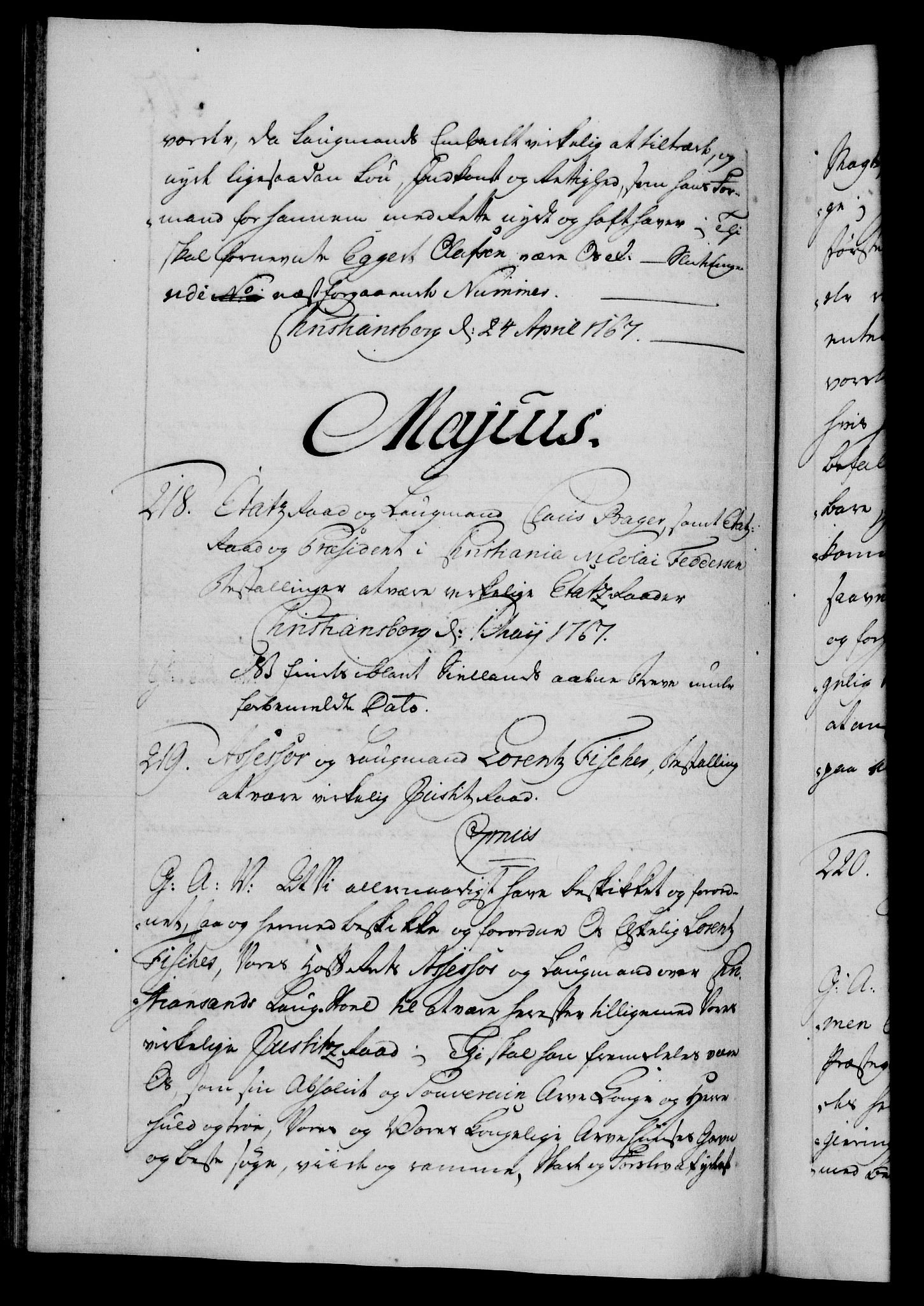 Danske Kanselli 1572-1799, RA/EA-3023/F/Fc/Fca/Fcaa/L0043: Norske registre, 1766-1768, s. 317b