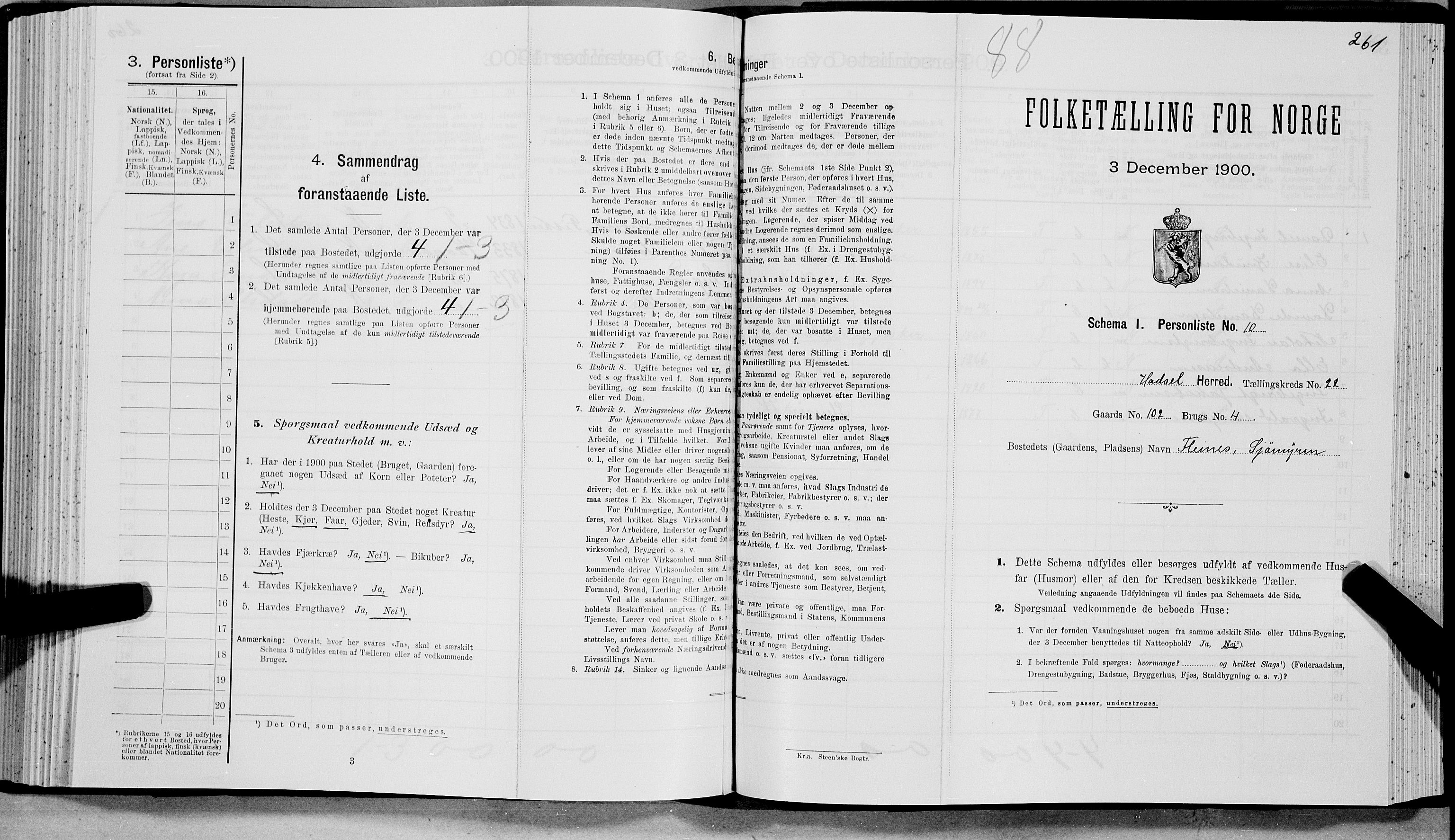 SAT, Folketelling 1900 for 1866 Hadsel herred, 1900, s. 2156