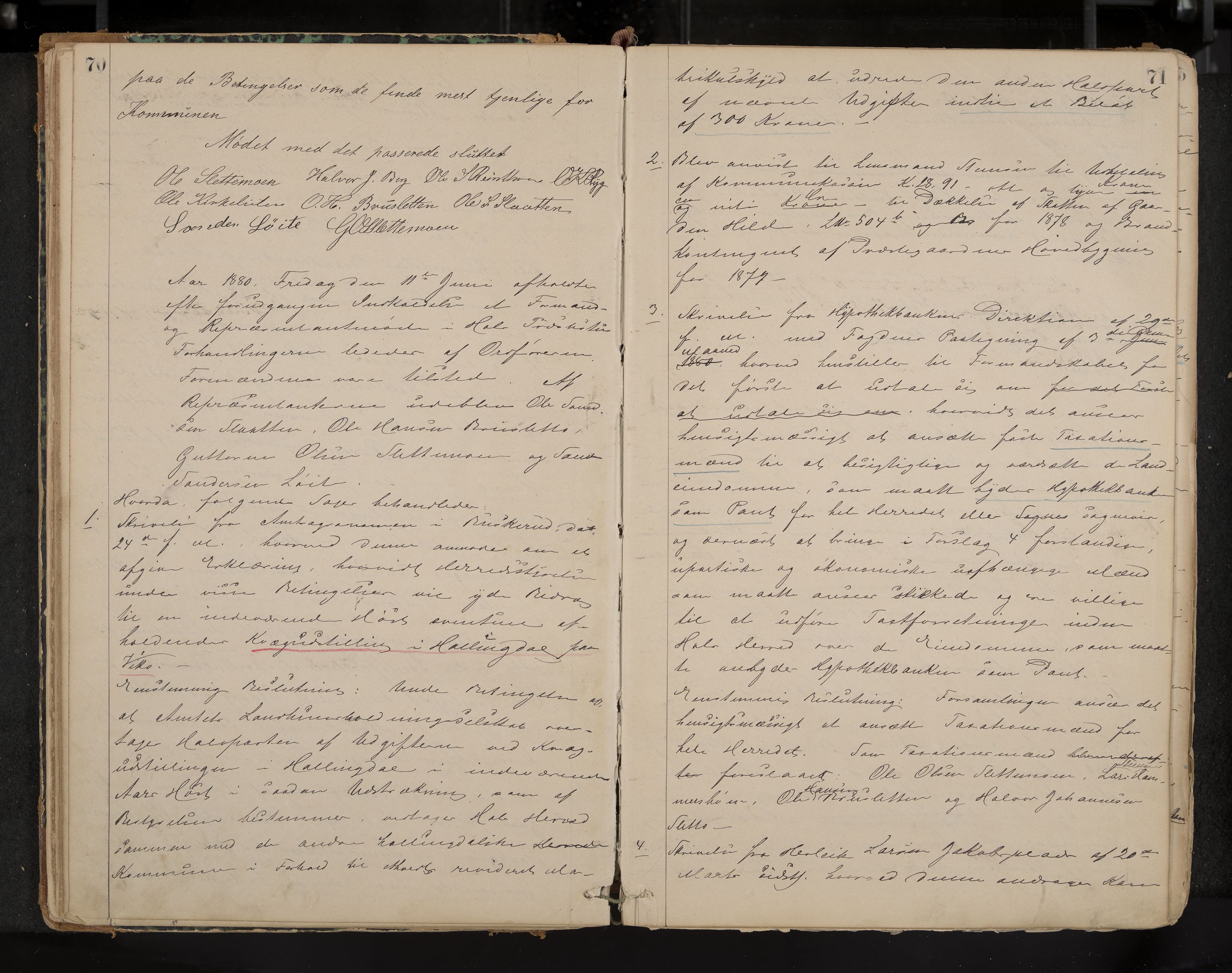 Hol formannskap og sentraladministrasjon, IKAK/0620021-1/A/L0001: Møtebok, 1877-1893, s. 70-71