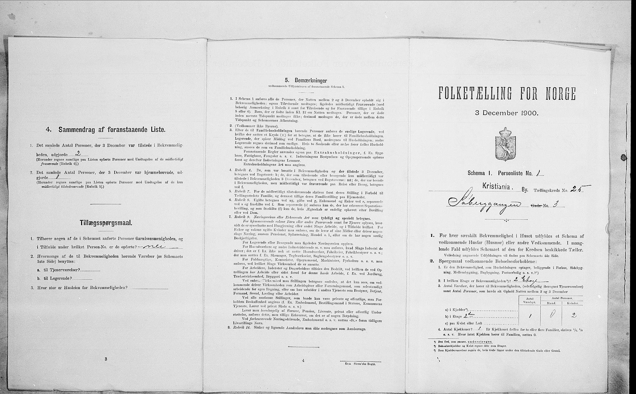 SAO, Folketelling 1900 for 0301 Kristiania kjøpstad, 1900, s. 95237