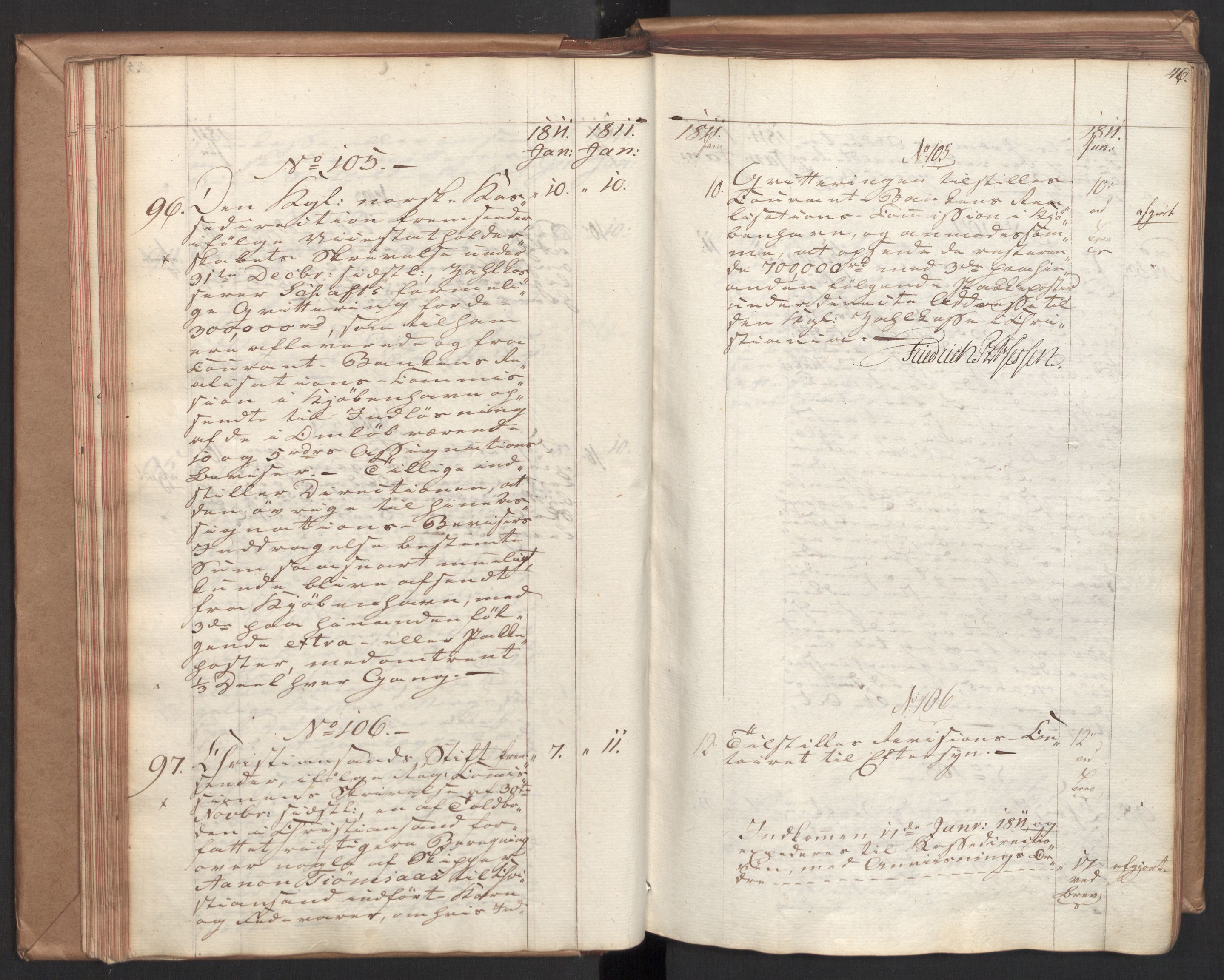Stattholderembetet 1810-1814, 2. kontor (Kontor B), AV/RA-EA-5432/Ab/L0001: Referatprotokoll,  j.nr. 1-290,  l.nr. 1-347, 1810-1811, s. 45b-46a