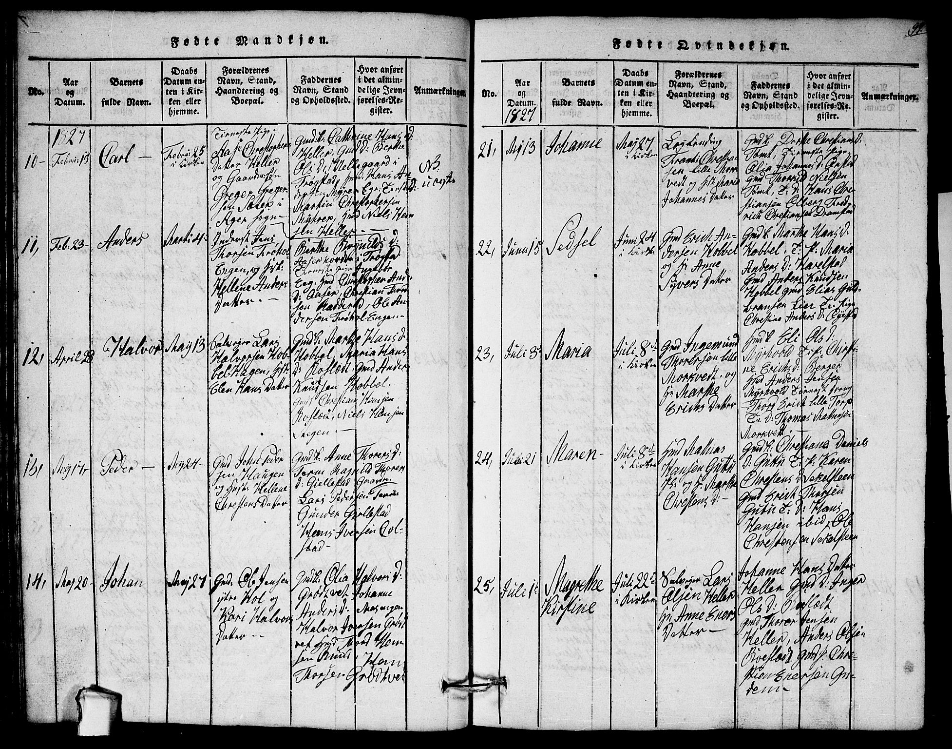 Askim prestekontor Kirkebøker, AV/SAO-A-10900/G/Ga/L0001: Klokkerbok nr. 1, 1817-1846, s. 98-99