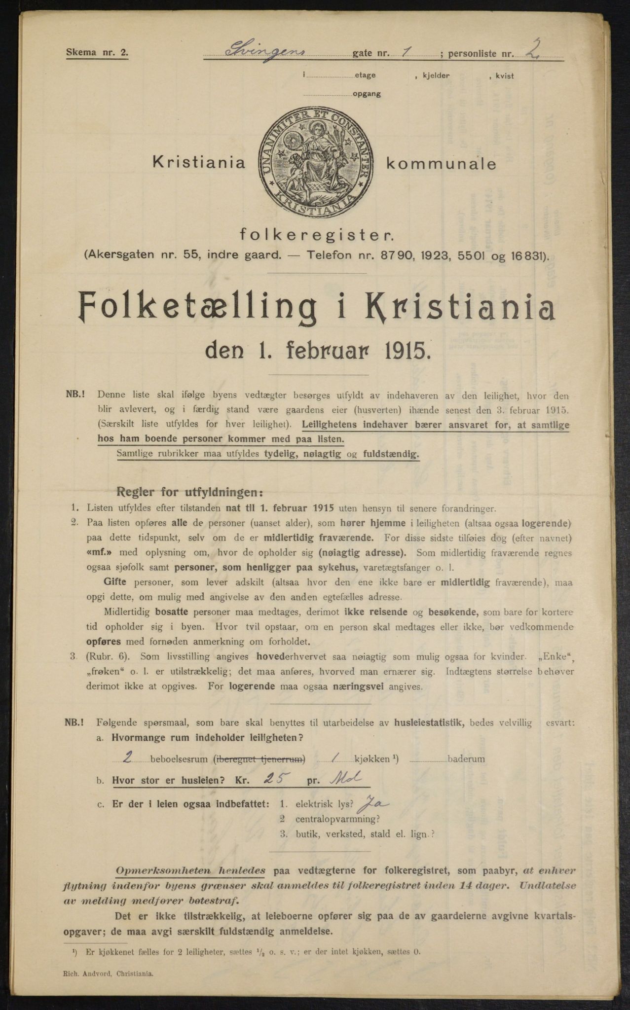 OBA, Kommunal folketelling 1.2.1915 for Kristiania, 1915, s. 106357