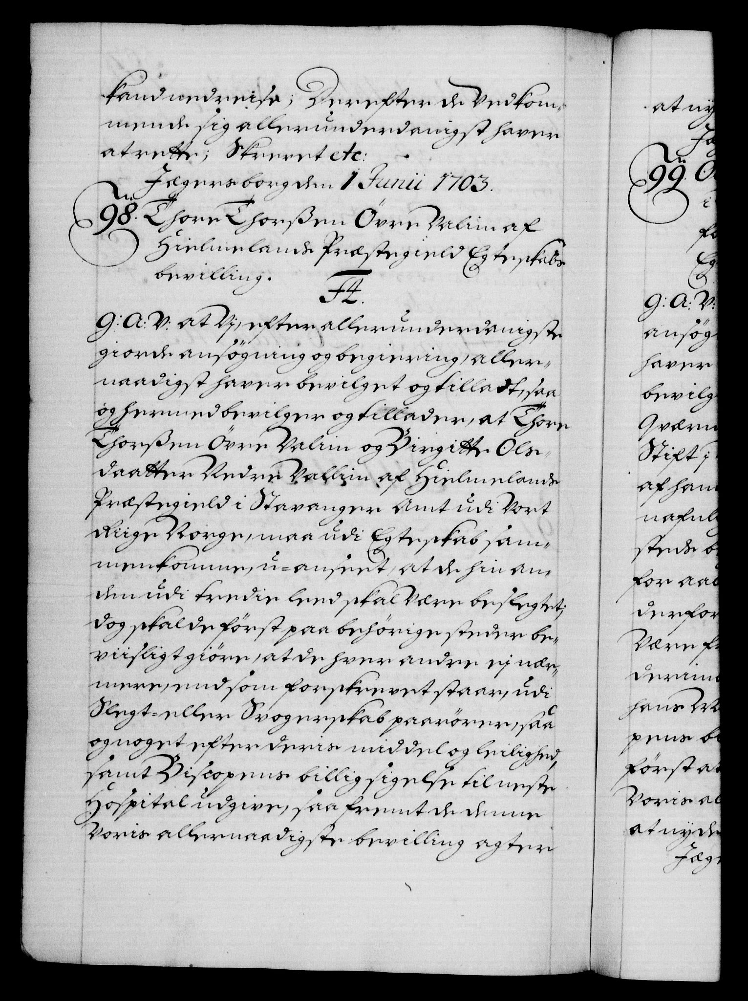 Danske Kanselli 1572-1799, AV/RA-EA-3023/F/Fc/Fca/Fcaa/L0018: Norske registre, 1699-1703, s. 507b