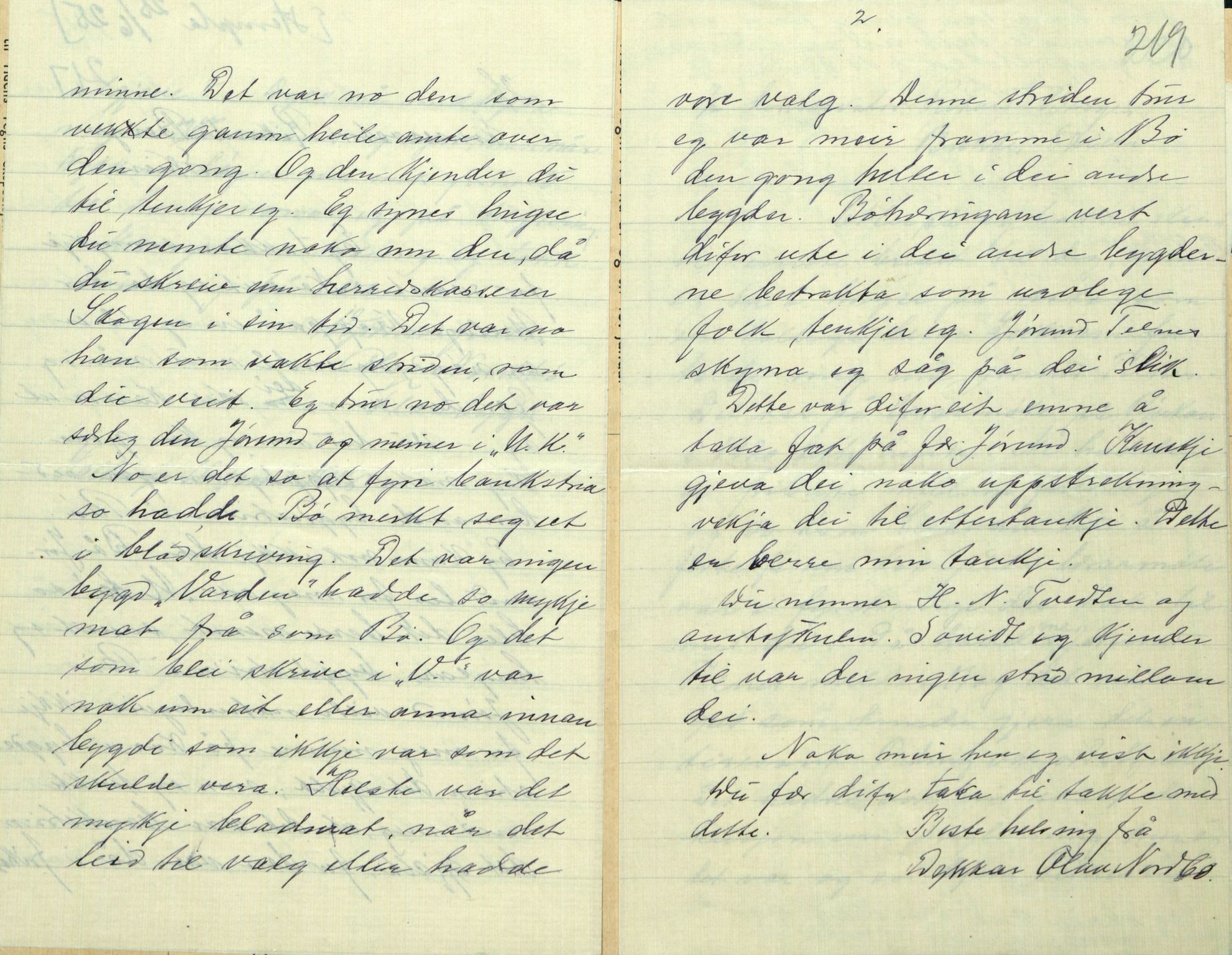 Rikard Berge, TEMU/TGM-A-1003/F/L0009/0003: 341-356 / 343 Mest brev, litt tradisjon, 1902-1925, s. 218-219