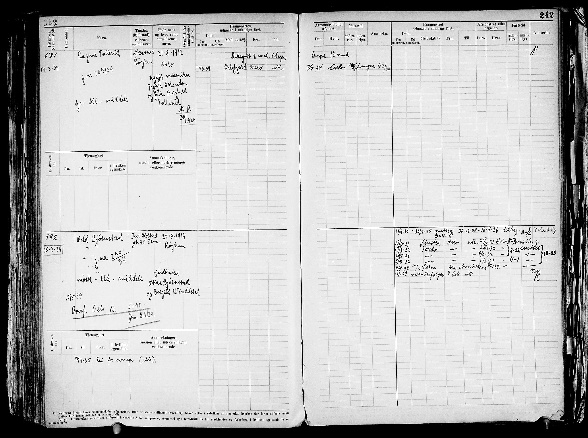 Drammen innrulleringsdistrikt, SAKO/A-781/F/Fd/L0003: Maskinist- og fyrbøterrulle, 1904-1948, s. 249