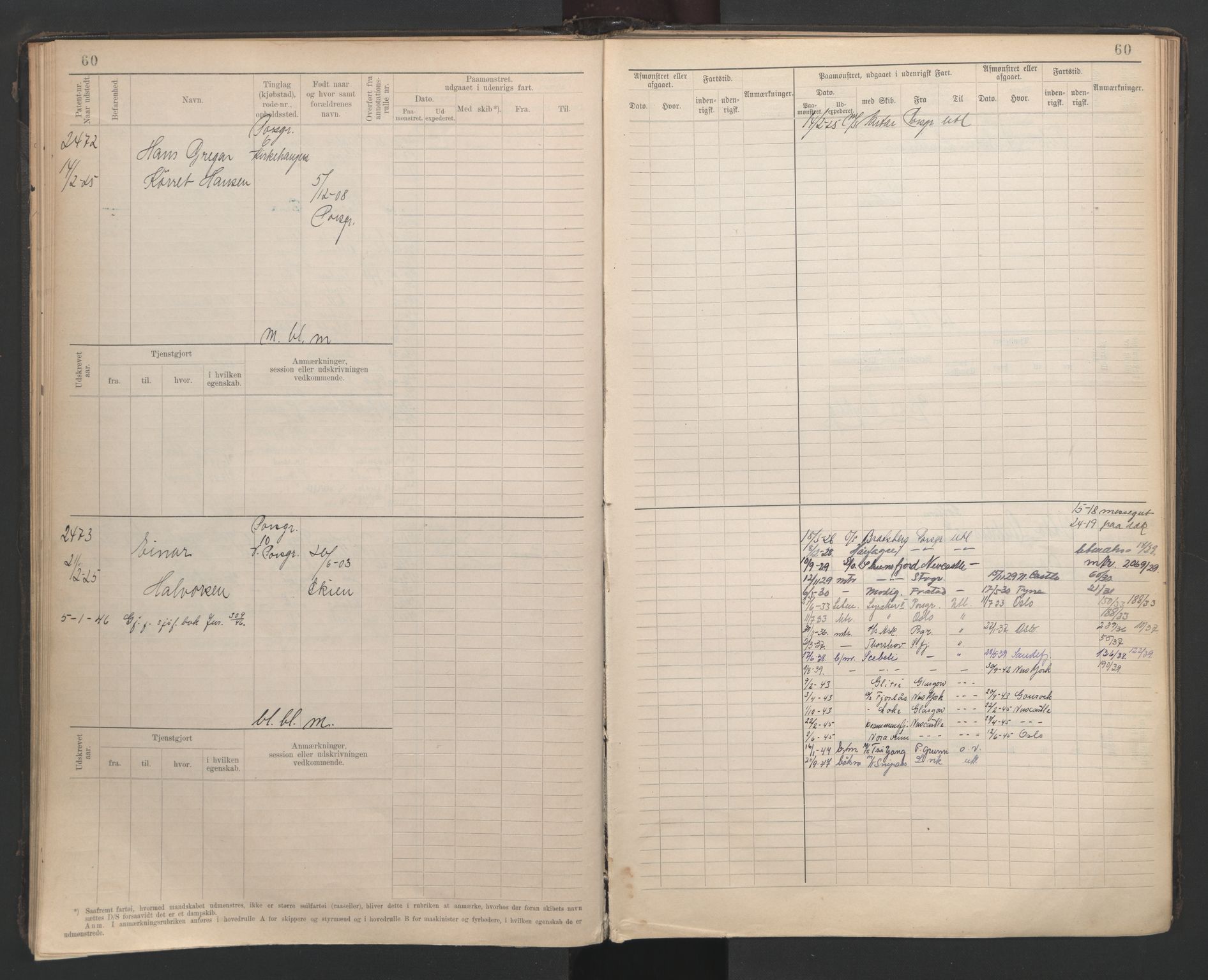 Porsgrunn innrulleringskontor, SAKO/A-829/F/Fb/L0007: Annotasjonsrulle, 1926-1948, s. 60