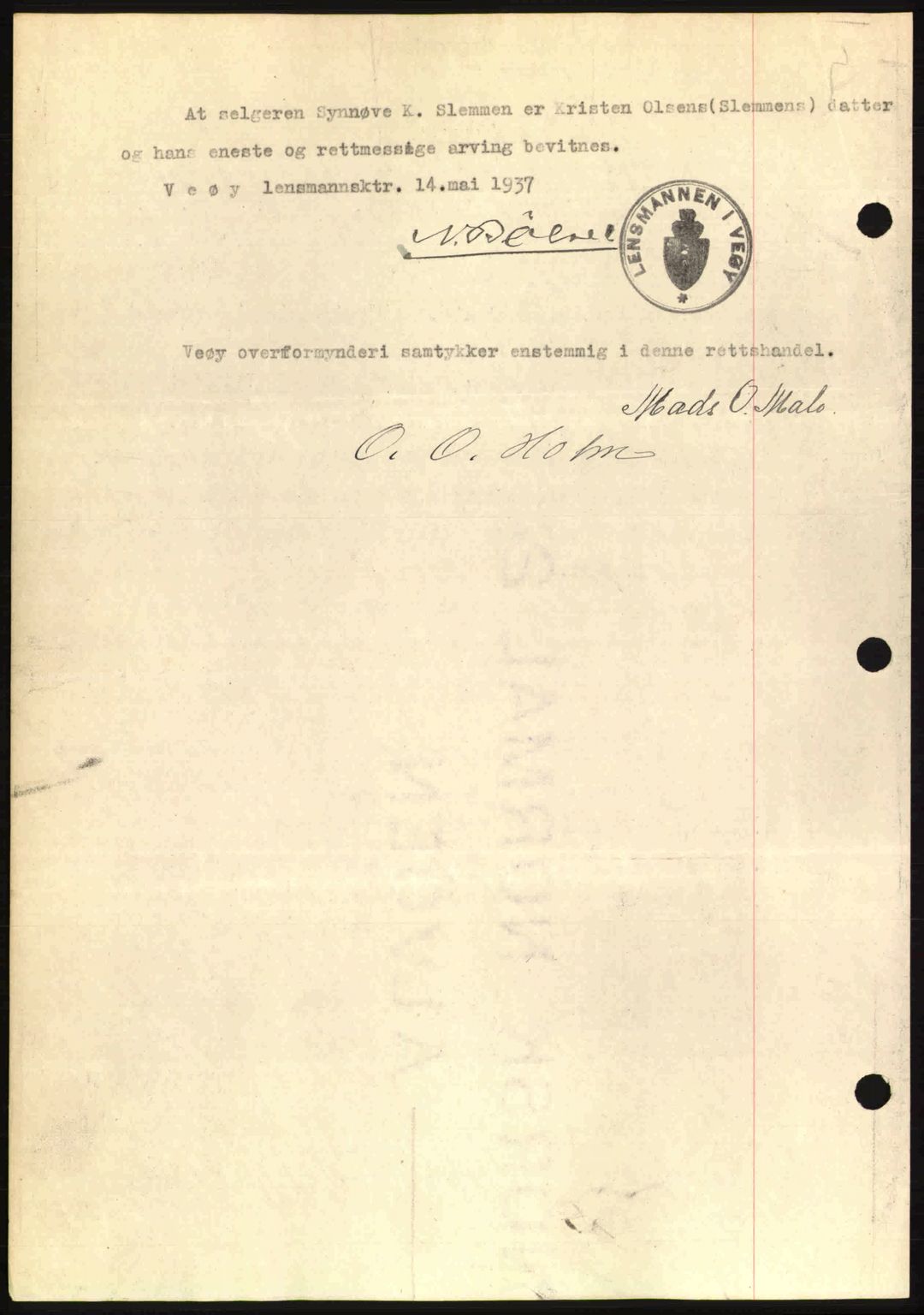 Romsdal sorenskriveri, SAT/A-4149/1/2/2C: Pantebok nr. A3, 1937-1937, Dagboknr: 962/1937