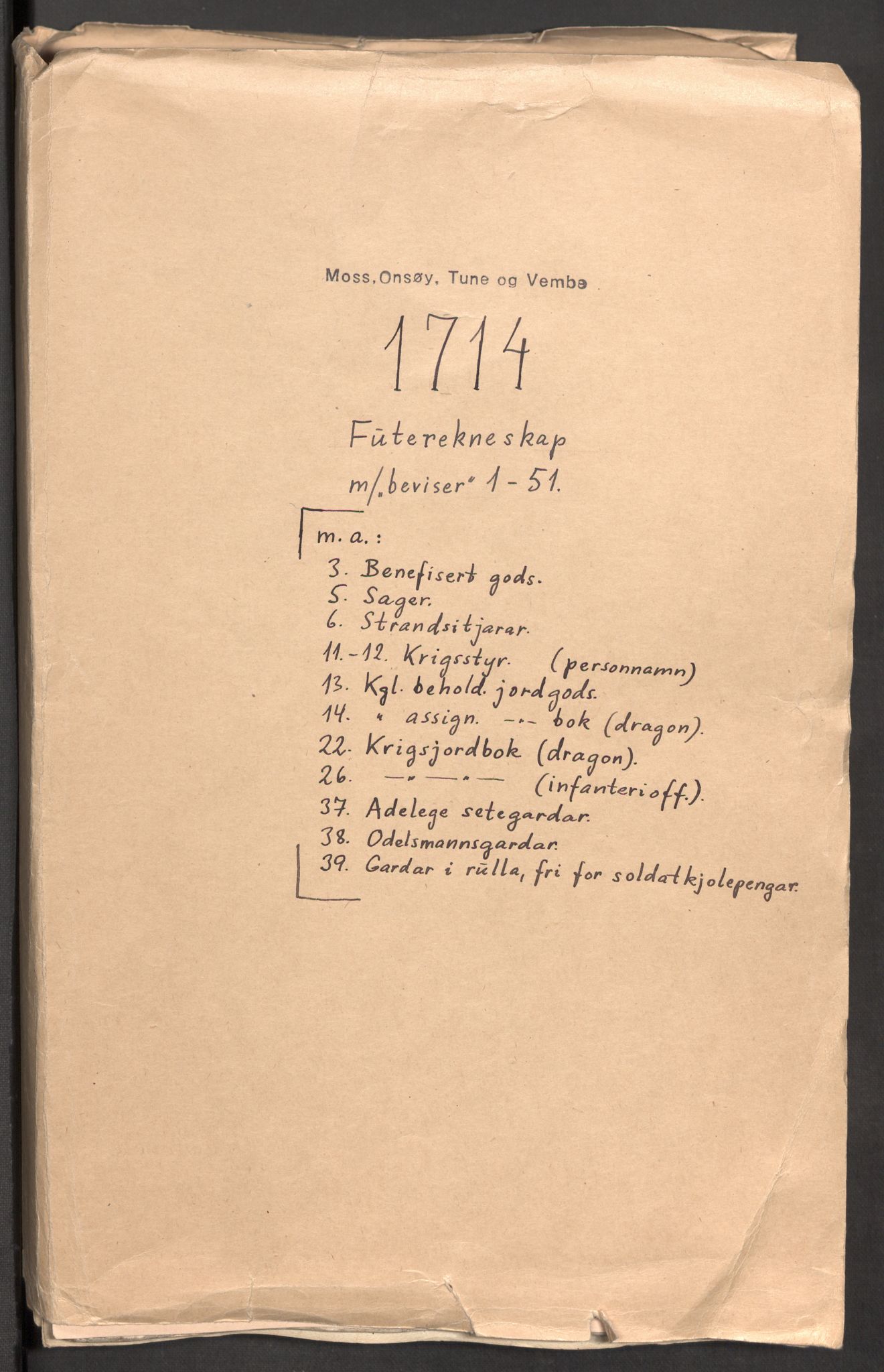 Rentekammeret inntil 1814, Reviderte regnskaper, Fogderegnskap, AV/RA-EA-4092/R04/L0138: Fogderegnskap Moss, Onsøy, Tune, Veme og Åbygge, 1713-1714, s. 331