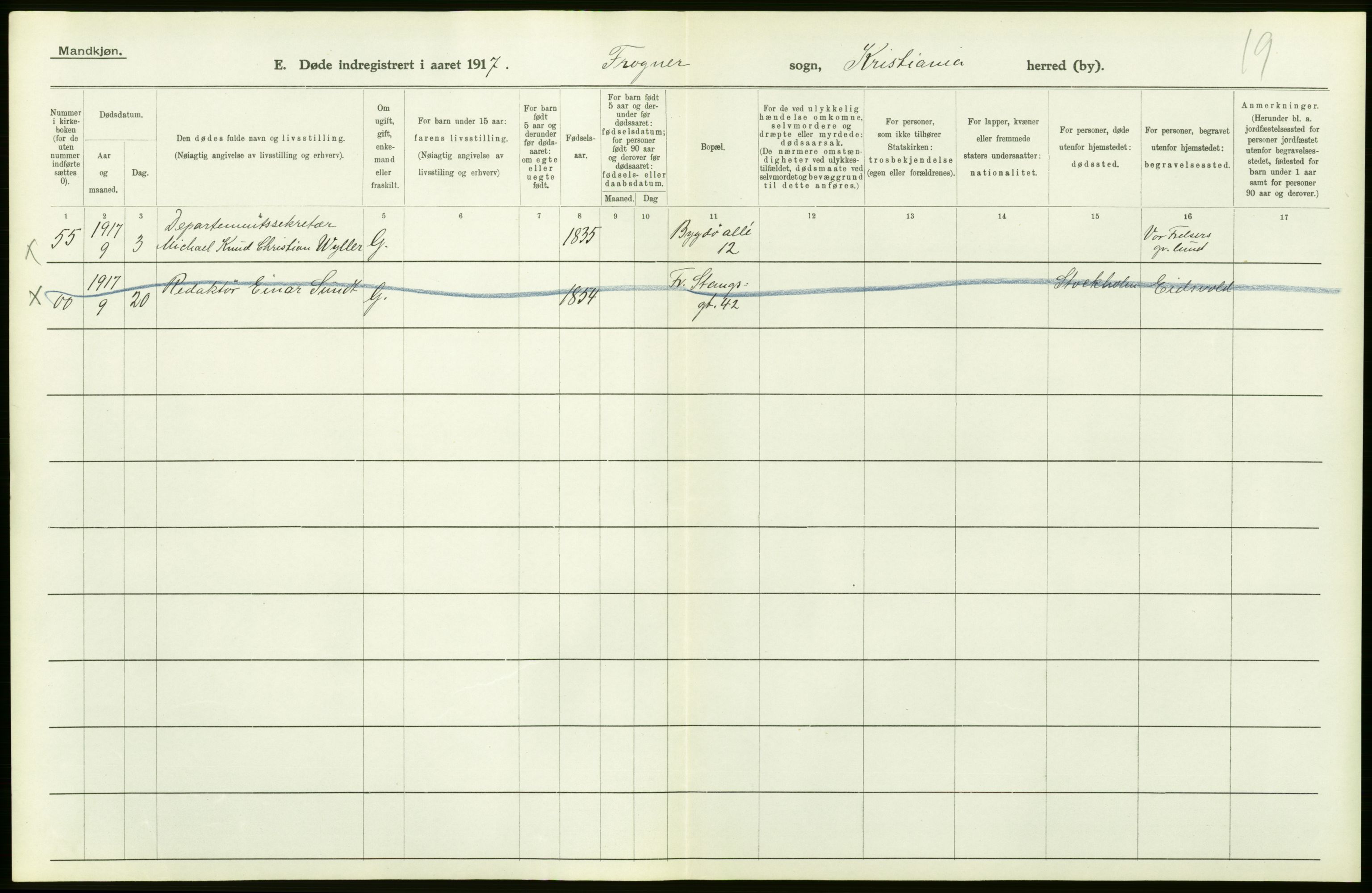 Statistisk sentralbyrå, Sosiodemografiske emner, Befolkning, AV/RA-S-2228/D/Df/Dfb/Dfbg/L0010: Kristiania: Døde, 1917, s. 478