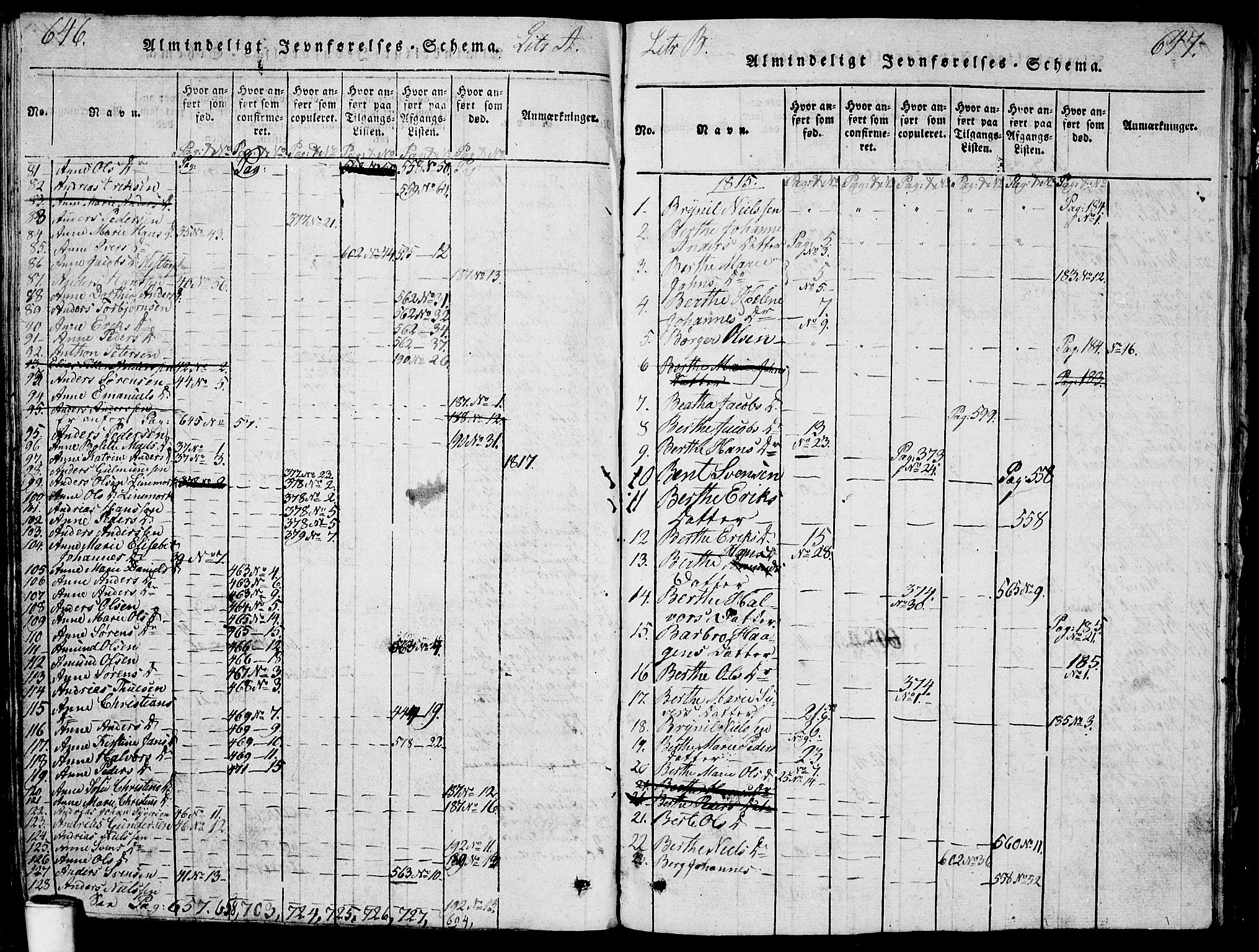 Berg prestekontor Kirkebøker, AV/SAO-A-10902/G/Ga/L0001: Klokkerbok nr. I 1, 1815-1832, s. 646-647