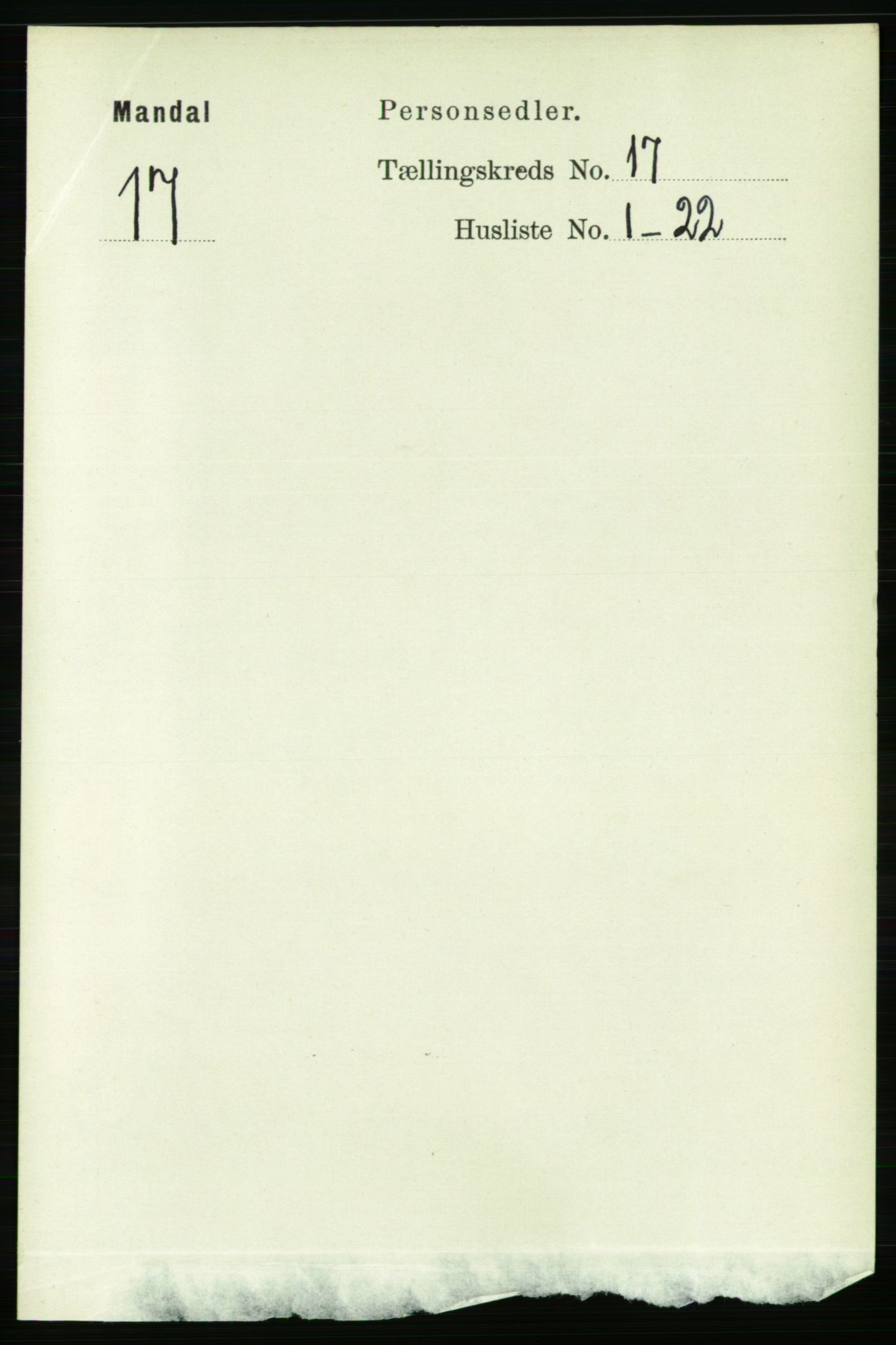 RA, Folketelling 1891 for 1002 Mandal ladested, 1891, s. 3584