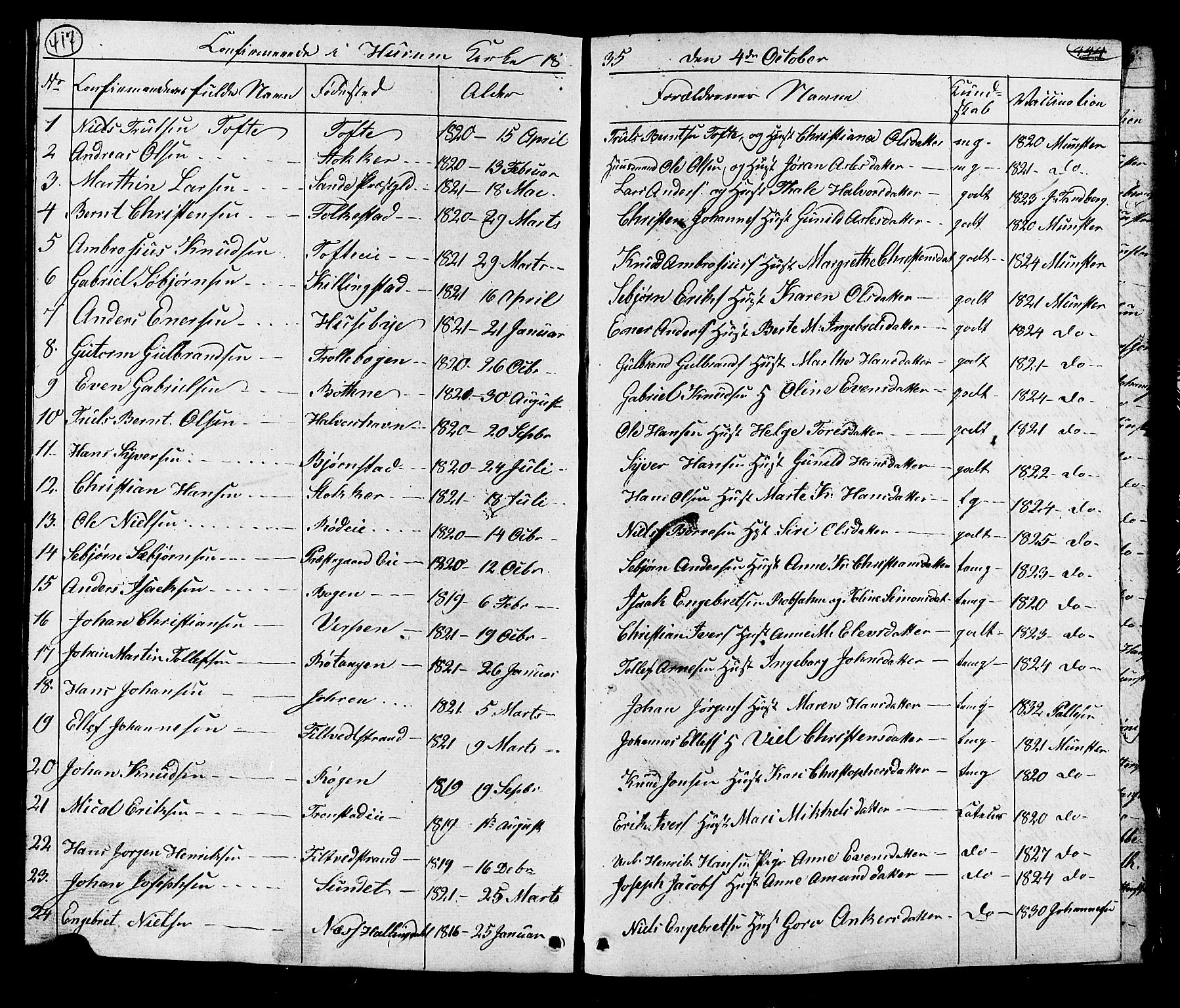 Hurum kirkebøker, AV/SAKO-A-229/G/Ga/L0002: Klokkerbok nr. I 2, 1827-1857, s. 417