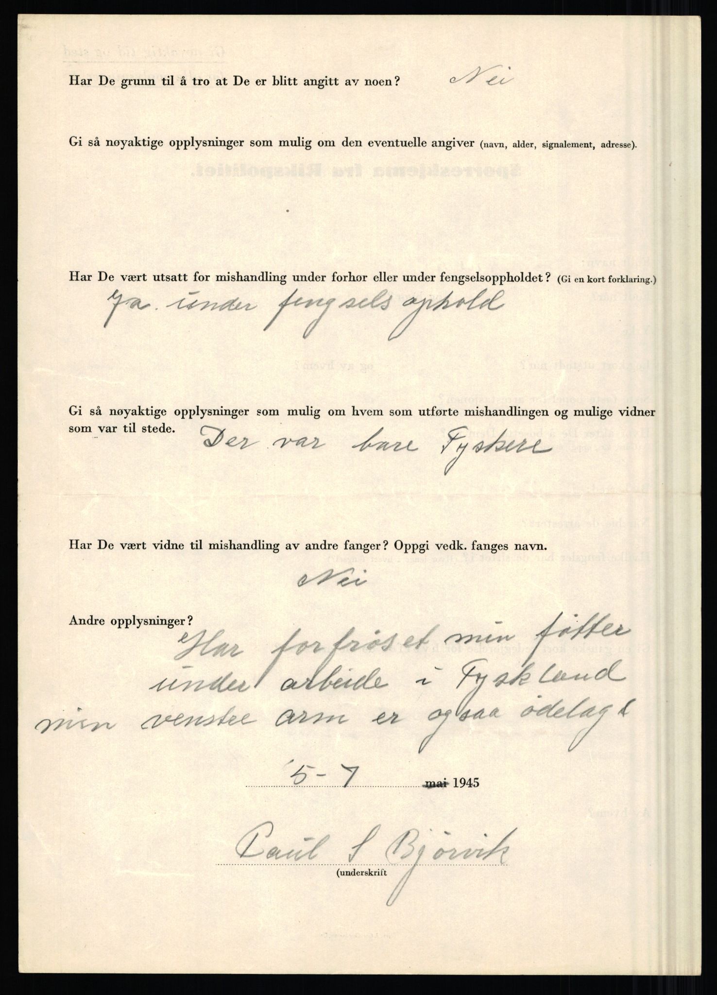 Rikspolitisjefen, AV/RA-S-1560/L/L0002: Berg, Alf - Bråthen, Thorleif, 1940-1945, s. 626