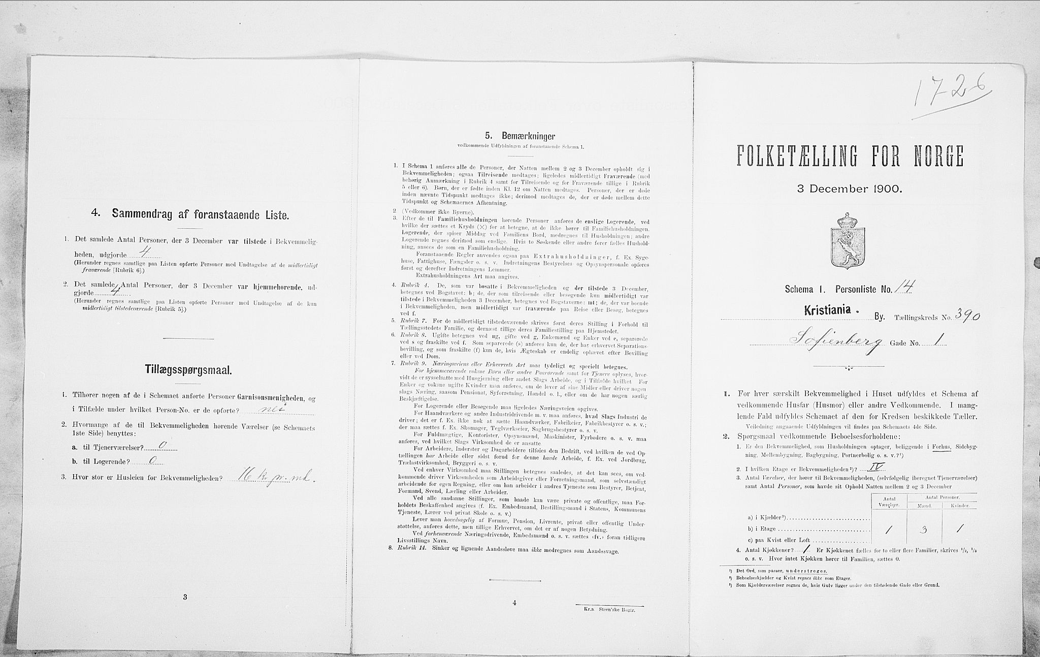 SAO, Folketelling 1900 for 0301 Kristiania kjøpstad, 1900, s. 87280