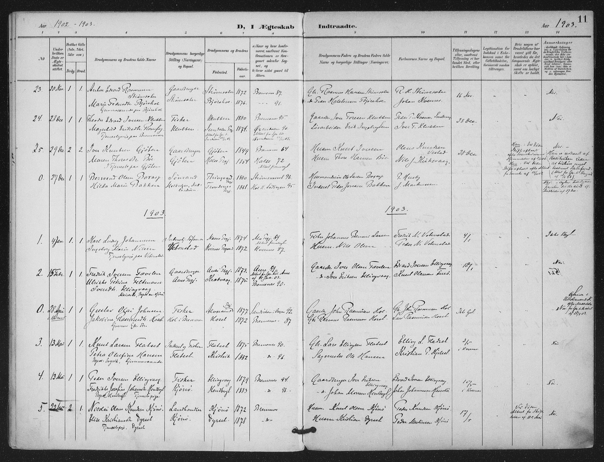 Ministerialprotokoller, klokkerbøker og fødselsregistre - Møre og Romsdal, AV/SAT-A-1454/569/L0821: Ministerialbok nr. 569A07, 1897-1907, s. 11