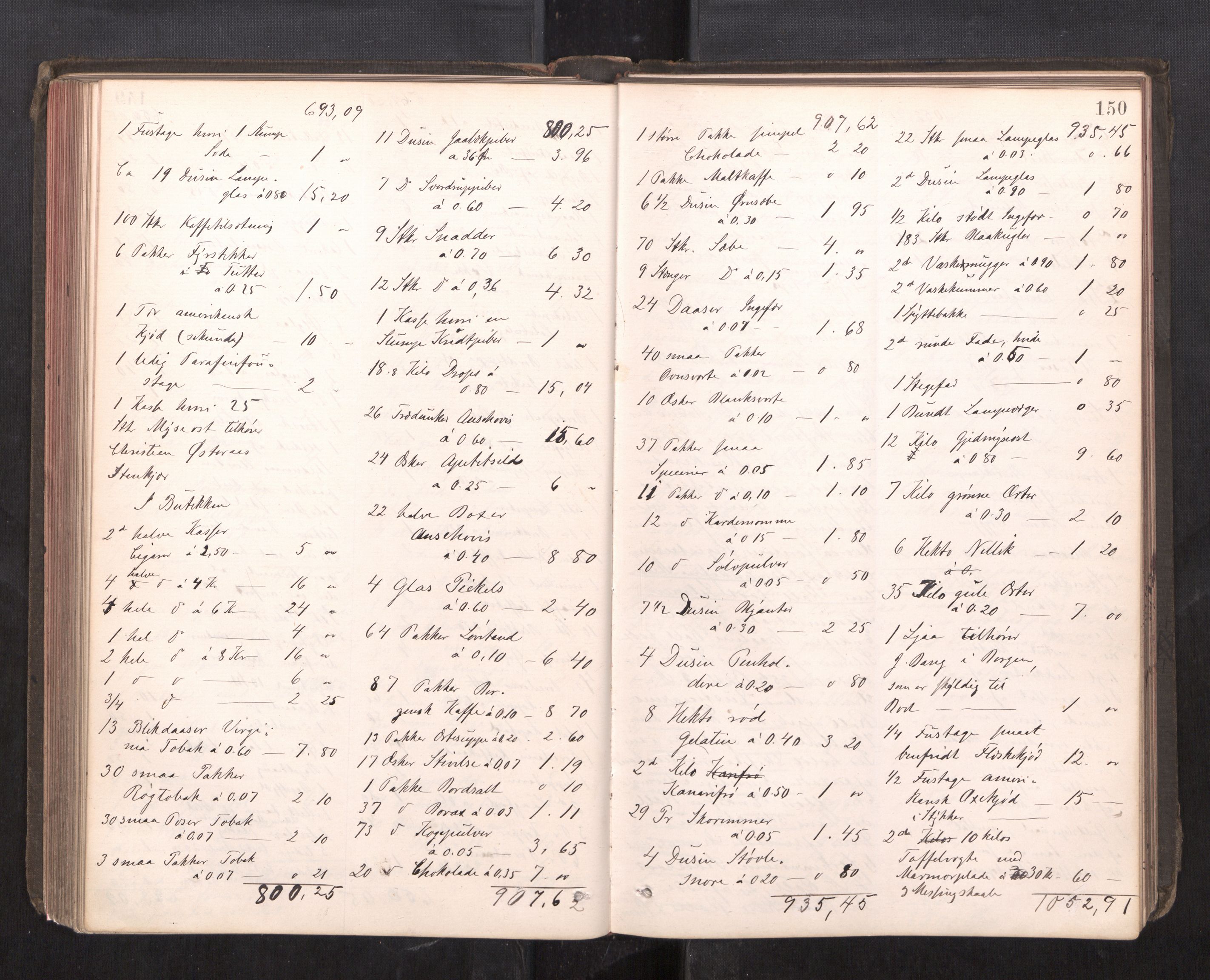 Trondheim byfogd, AV/SAT-A-0003/1/3/3C/L0013: Skifteregistreringsprotokoll - 19/7-14/8. (u/ register), 1887-1893, s. 150
