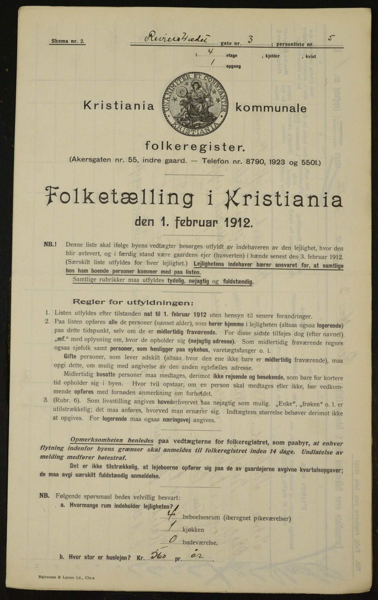 OBA, Kommunal folketelling 1.2.1912 for Kristiania, 1912, s. 83060