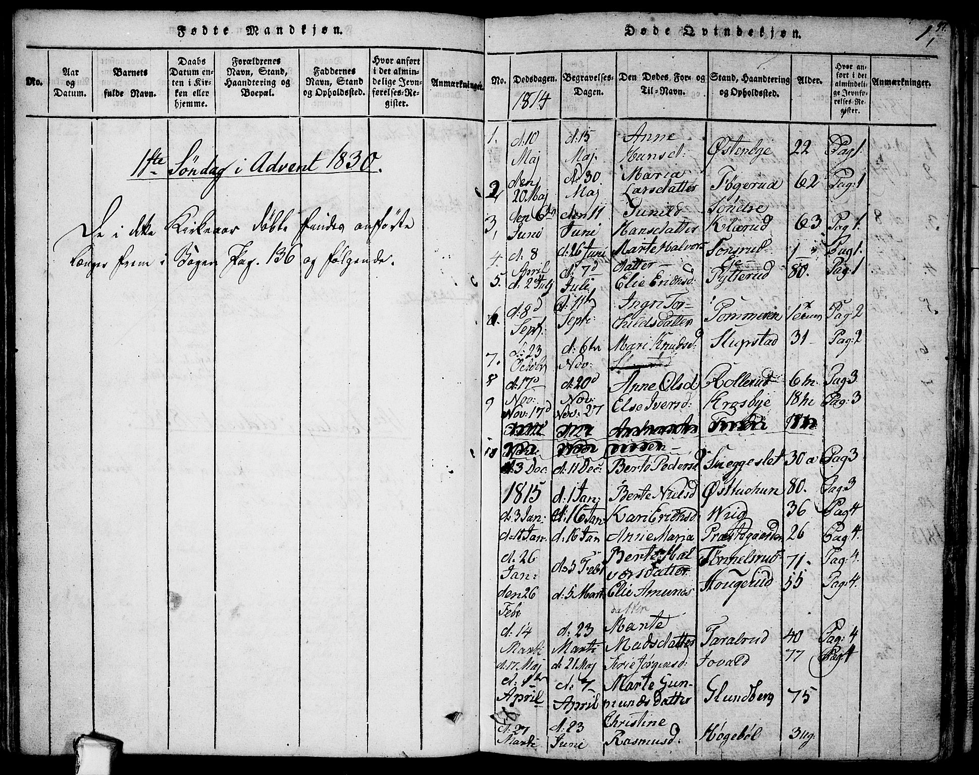 Rødenes prestekontor Kirkebøker, AV/SAO-A-2005/F/Fa/L0004: Ministerialbok nr. I 4, 1814-1838, s. 97