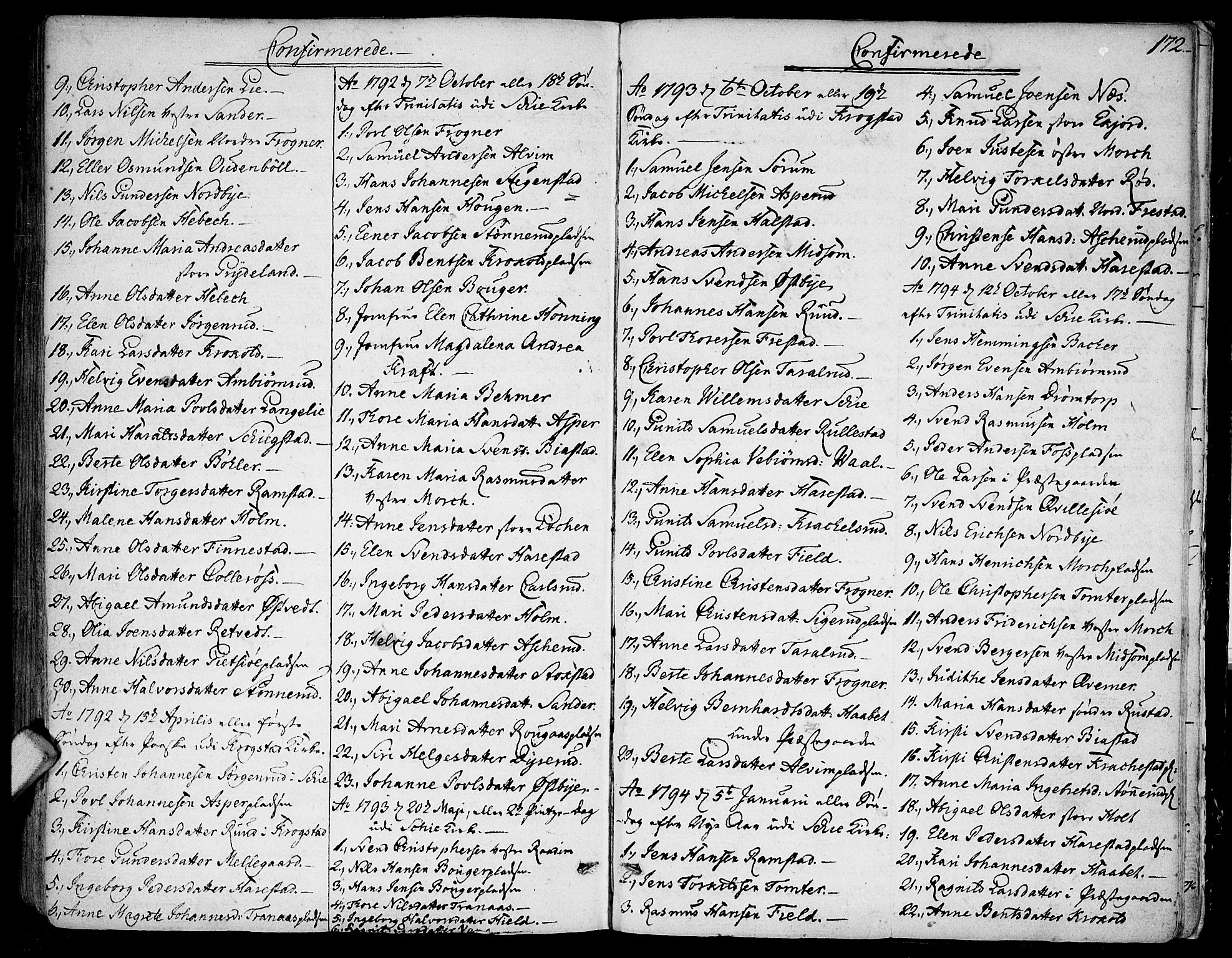 Kråkstad prestekontor Kirkebøker, AV/SAO-A-10125a/F/Fa/L0002: Ministerialbok nr. I 2, 1786-1814, s. 172