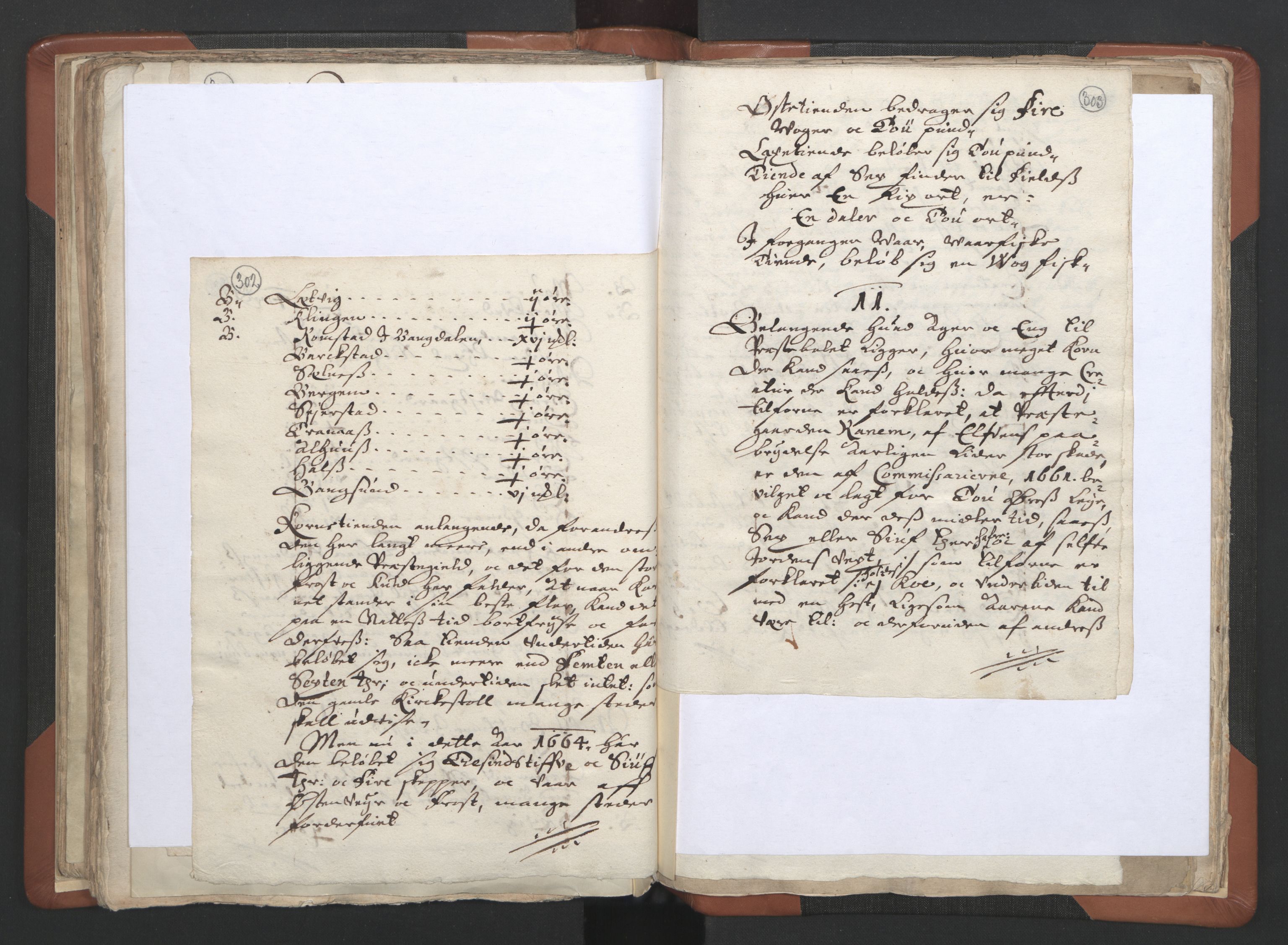 RA, Sogneprestenes manntall 1664-1666, nr. 34: Namdal prosti, 1664-1666, s. 302-303