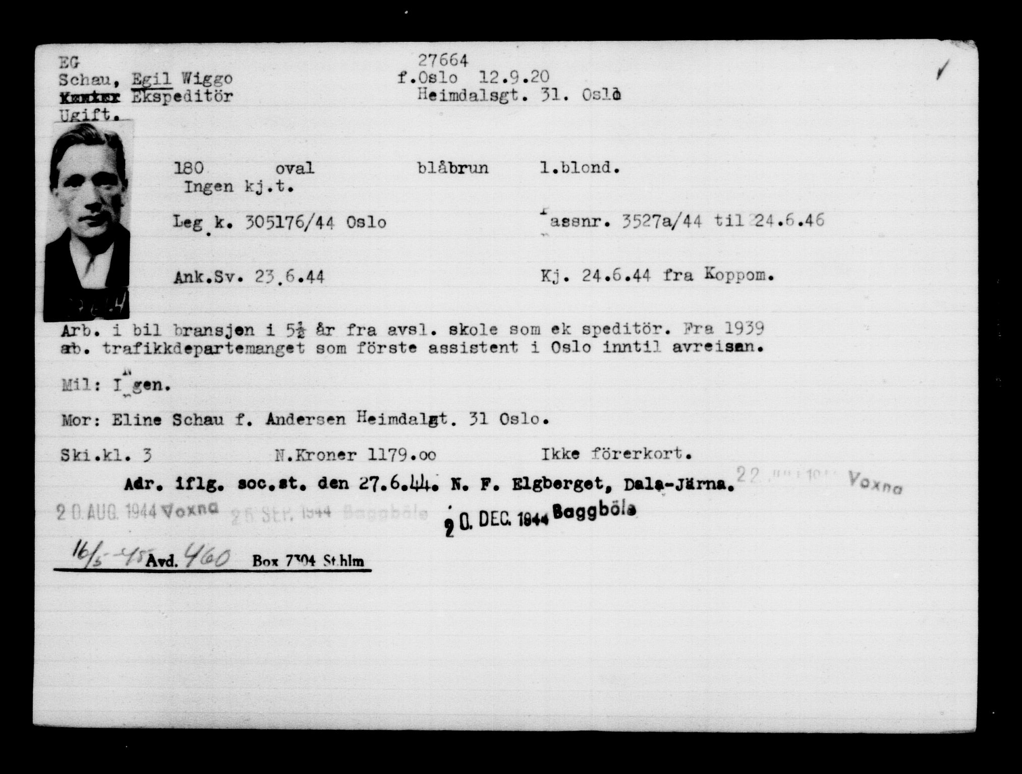 Den Kgl. Norske Legasjons Flyktningskontor, AV/RA-S-6753/V/Va/L0011: Kjesäterkartoteket.  Flyktningenr. 25300-28349, 1940-1945, s. 2516
