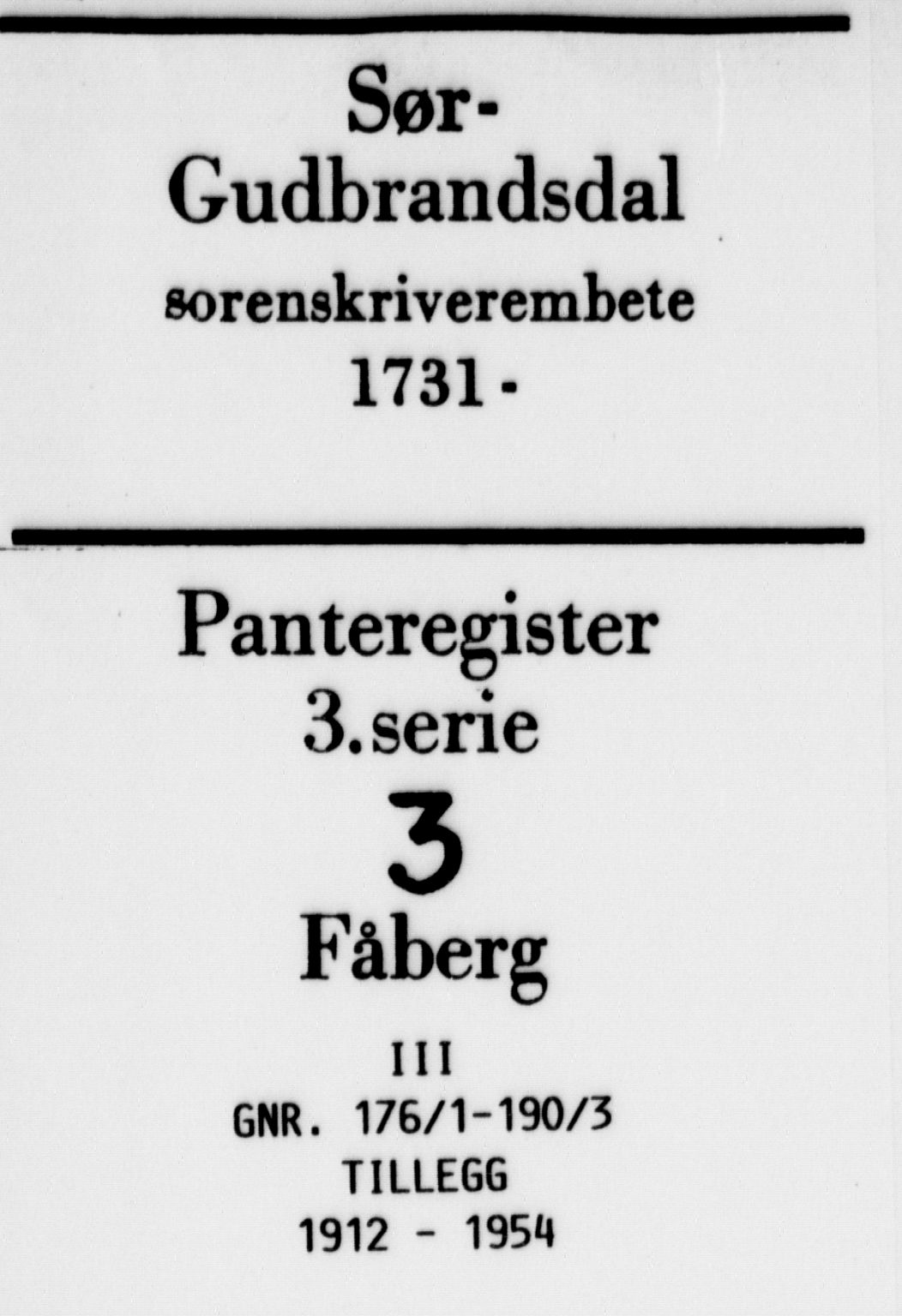 Sør-Gudbrandsdal tingrett, SAH/TING-004/H/Ha/Hae/L0003: Panteregister nr. 3.3, 1912-1954