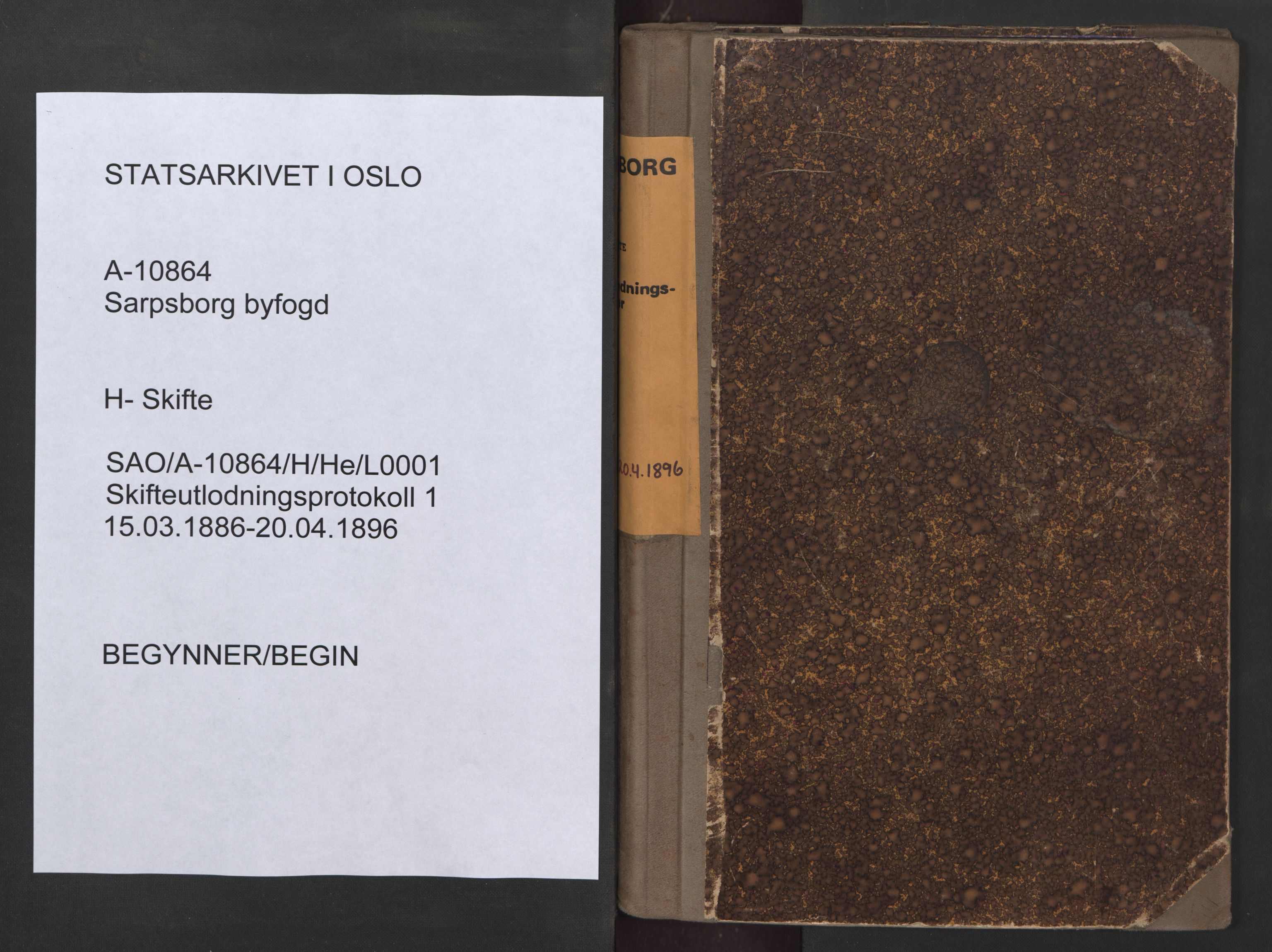 Sarpsborg byfogd, SAO/A-10864/H/He/L0001: Skifteutlodningsprotokoll, 1886-1896