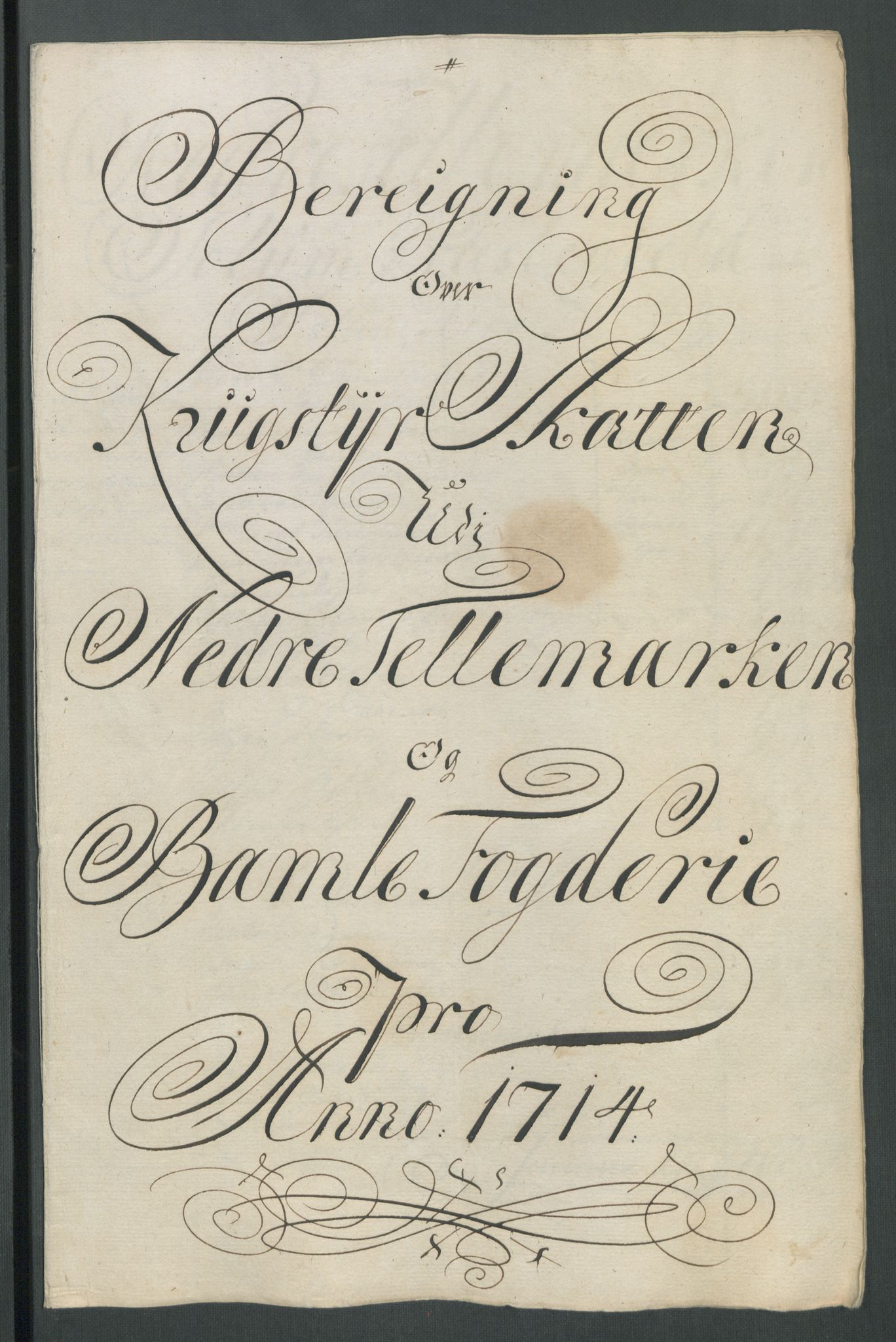 Rentekammeret inntil 1814, Reviderte regnskaper, Fogderegnskap, AV/RA-EA-4092/R36/L2126: Fogderegnskap Øvre og Nedre Telemark og Bamble, 1714, s. 110