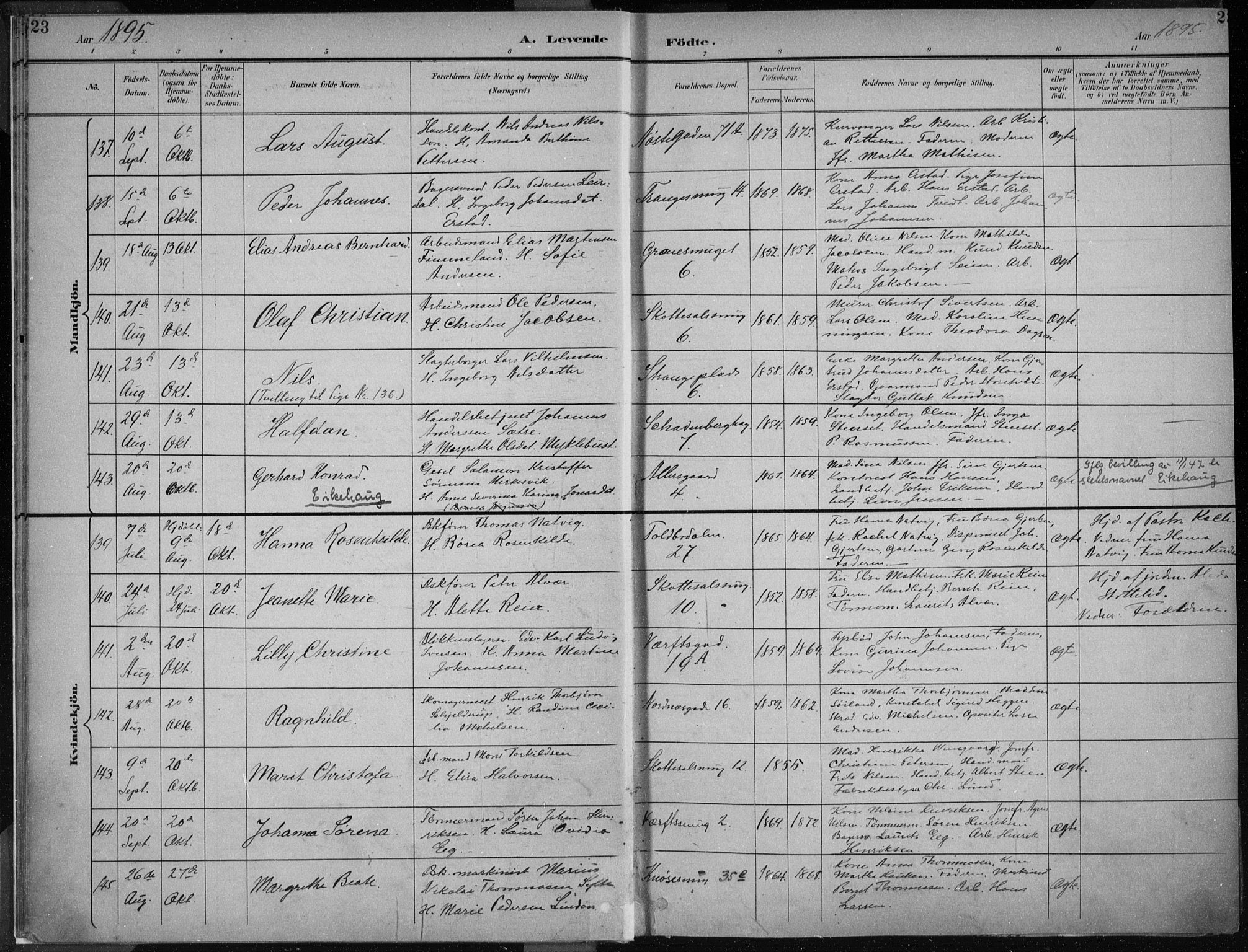 Nykirken Sokneprestembete, AV/SAB-A-77101/H/Haa/L0018: Ministerialbok nr. B 6, 1895-1903, s. 23