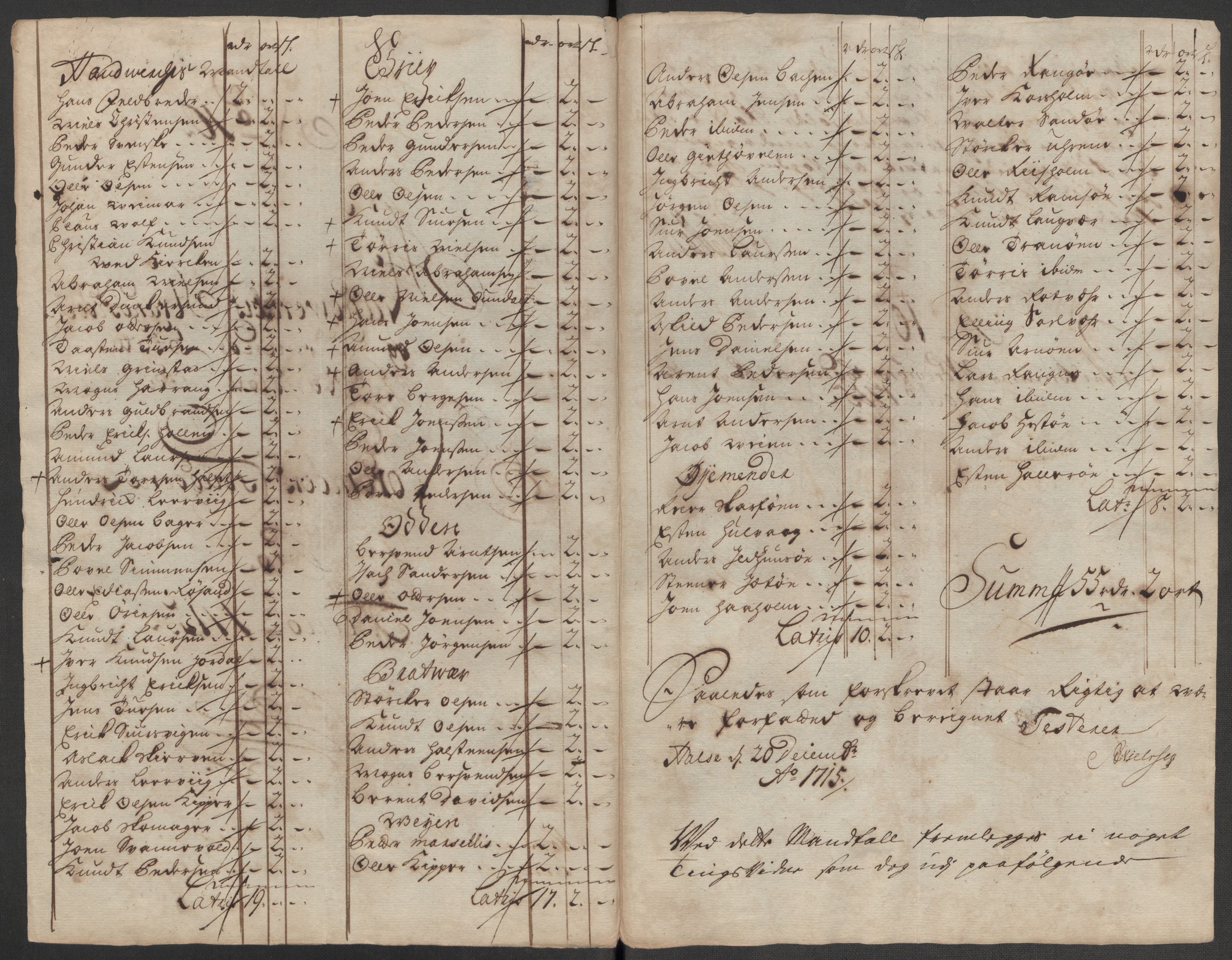 Rentekammeret inntil 1814, Reviderte regnskaper, Fogderegnskap, RA/EA-4092/R56/L3748: Fogderegnskap Nordmøre, 1714-1715, s. 423