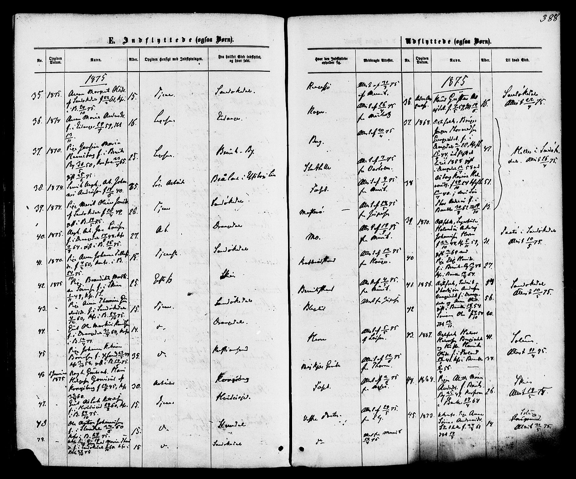 Bamble kirkebøker, AV/SAKO-A-253/F/Fa/L0006: Ministerialbok nr. I 6, 1869-1877, s. 388
