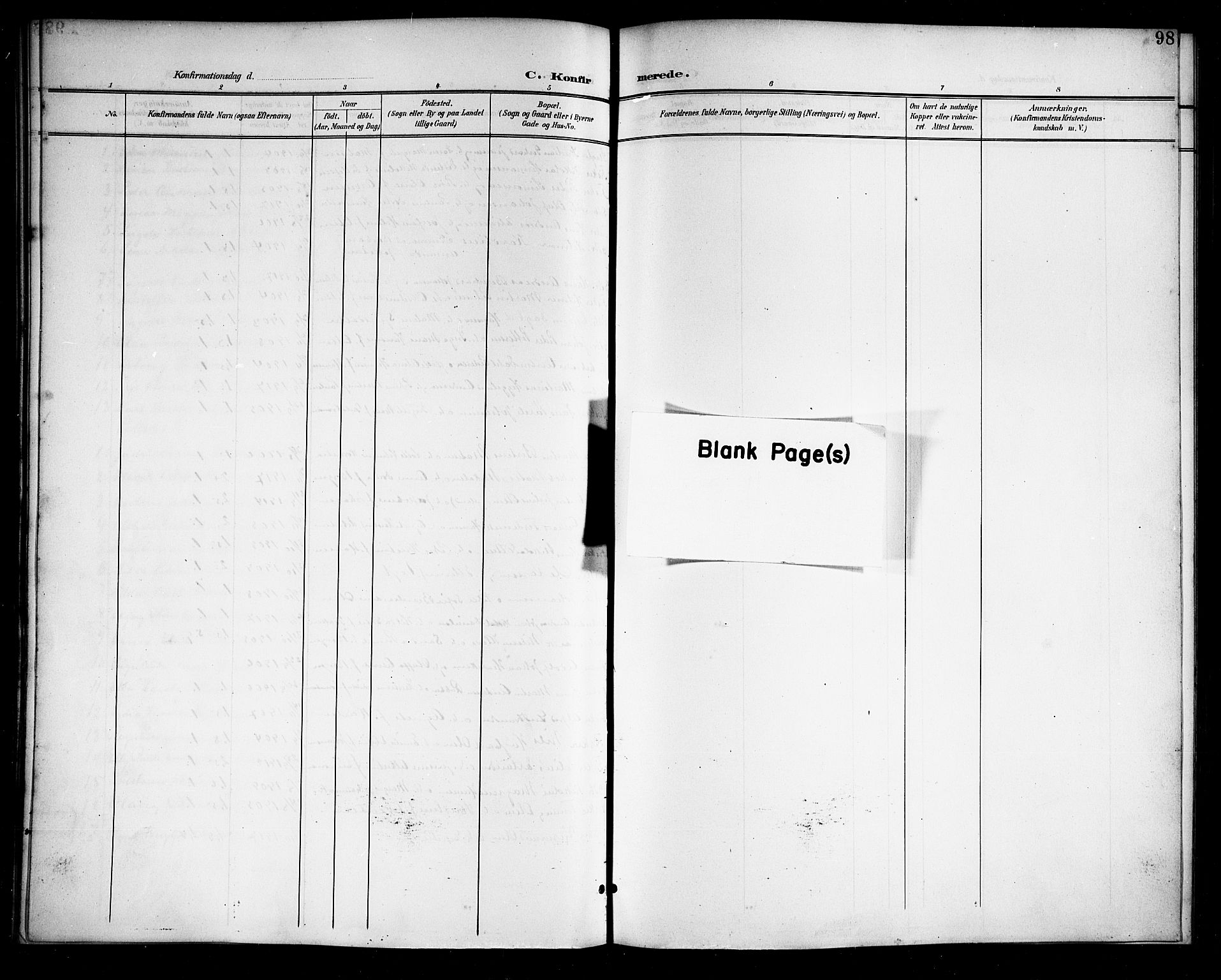 Ministerialprotokoller, klokkerbøker og fødselsregistre - Nordland, AV/SAT-A-1459/899/L1449: Klokkerbok nr. 899C04, 1900-1918, s. 98