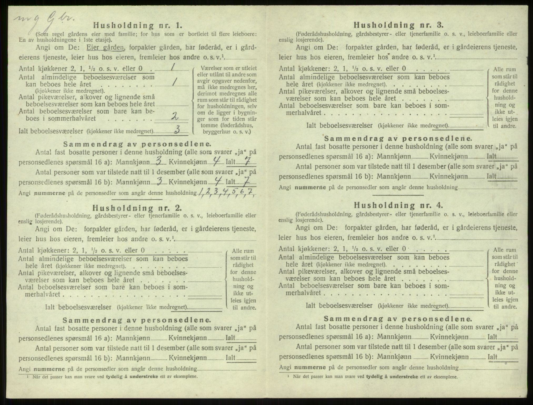 SAB, Folketelling 1920 for 1254 Hamre herred, 1920, s. 207