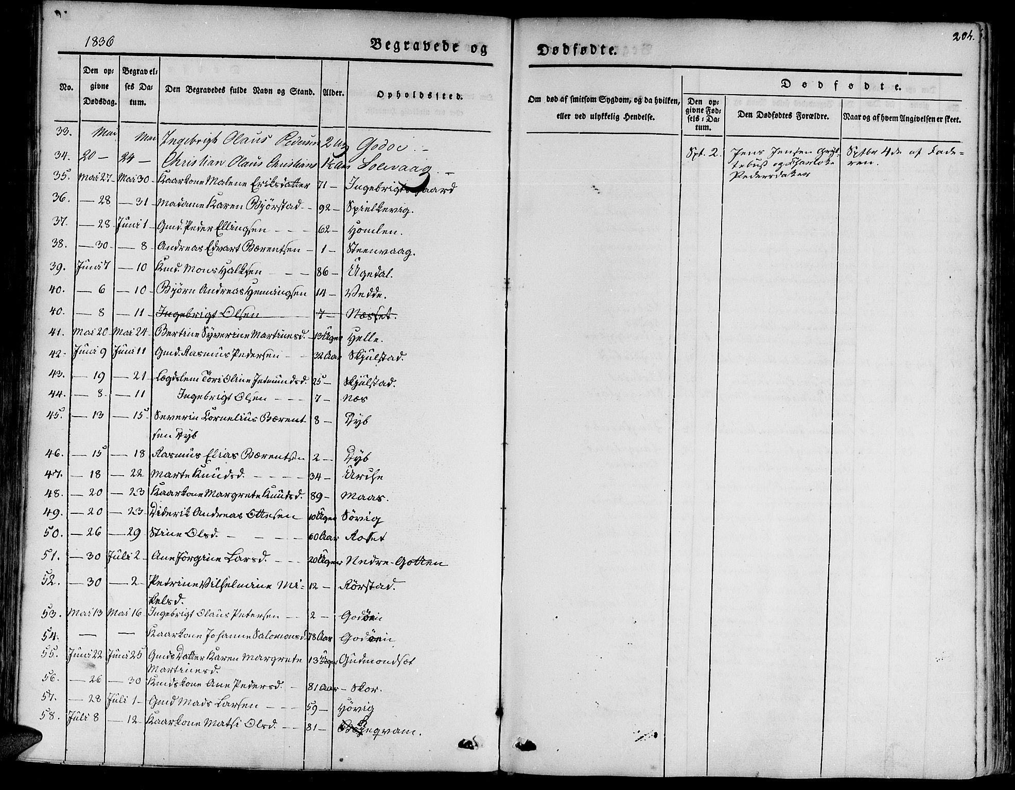 Ministerialprotokoller, klokkerbøker og fødselsregistre - Møre og Romsdal, AV/SAT-A-1454/528/L0395: Ministerialbok nr. 528A06, 1828-1839, s. 204