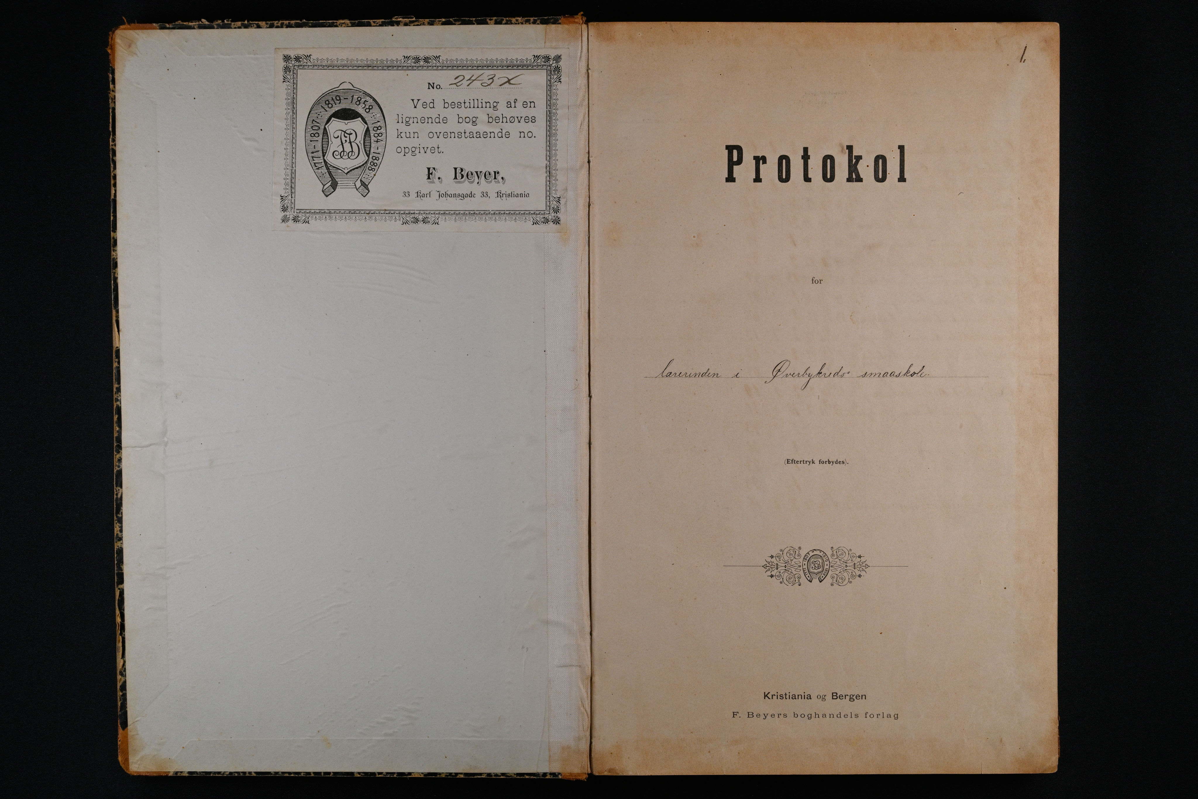 Rakkestad kommune. Øverby skole, IKAO/IKA-A-1641/F/Fa/L0001: Skoleprotokoll, 1892-1912, 1892-1912