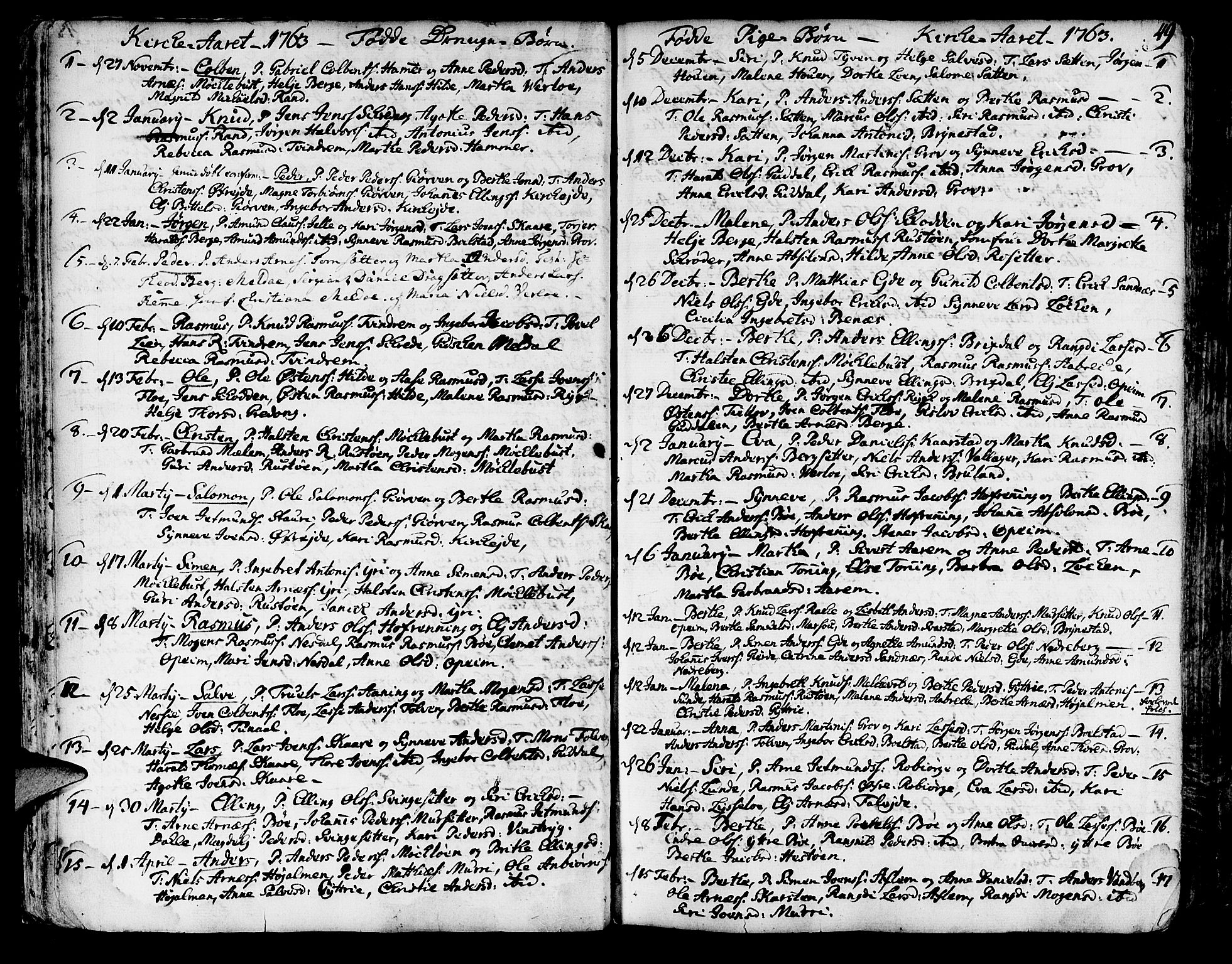Innvik sokneprestembete, AV/SAB-A-80501: Ministerialbok nr. A 1, 1750-1816, s. 49