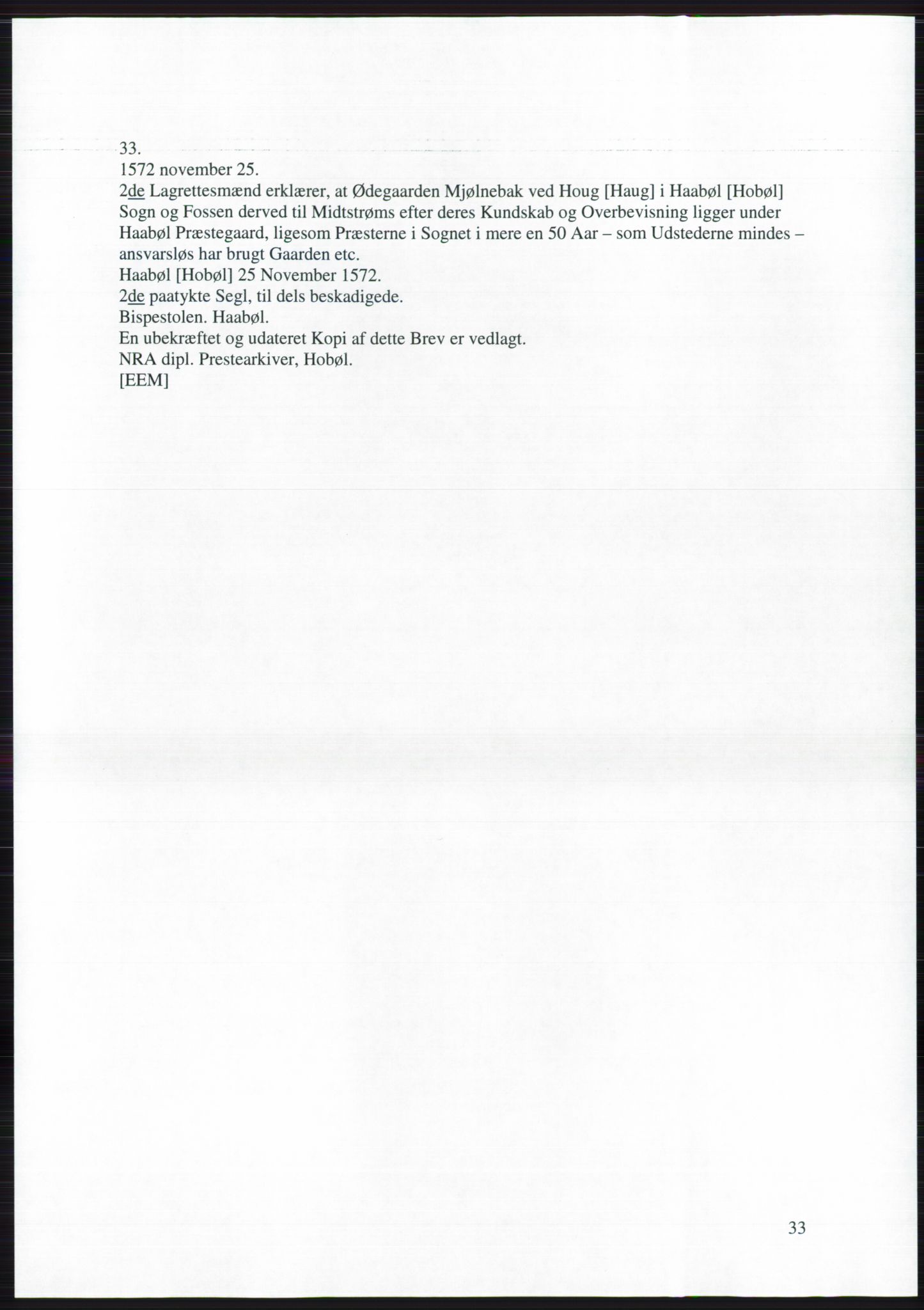 Riksarkivets diplomsamling, AV/RA-EA-5965, 1572-1581, s. 33