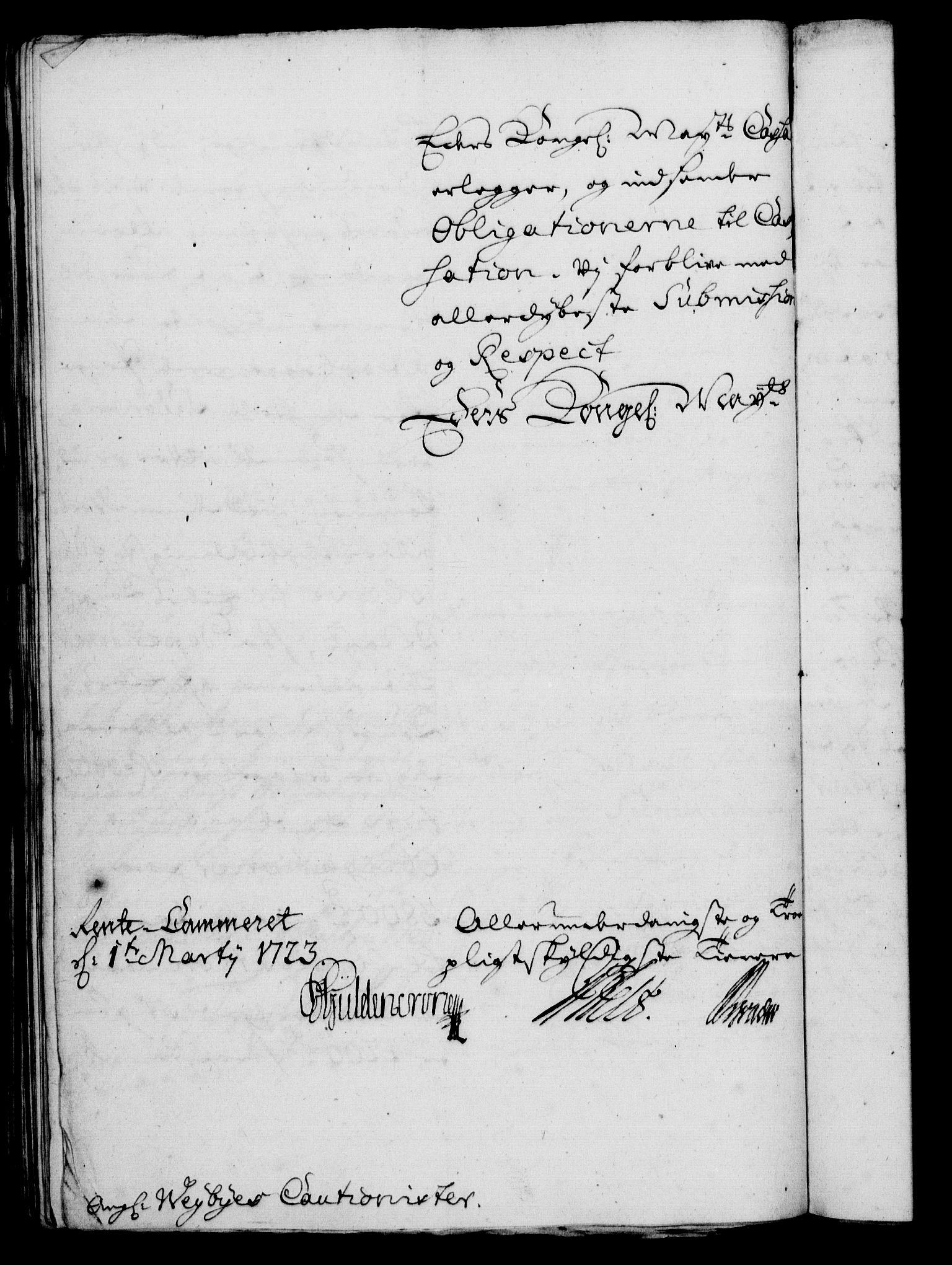 Rentekammeret, Kammerkanselliet, RA/EA-3111/G/Gf/Gfa/L0006: Norsk relasjons- og resolusjonsprotokoll (merket RK 52.6), 1723, s. 260