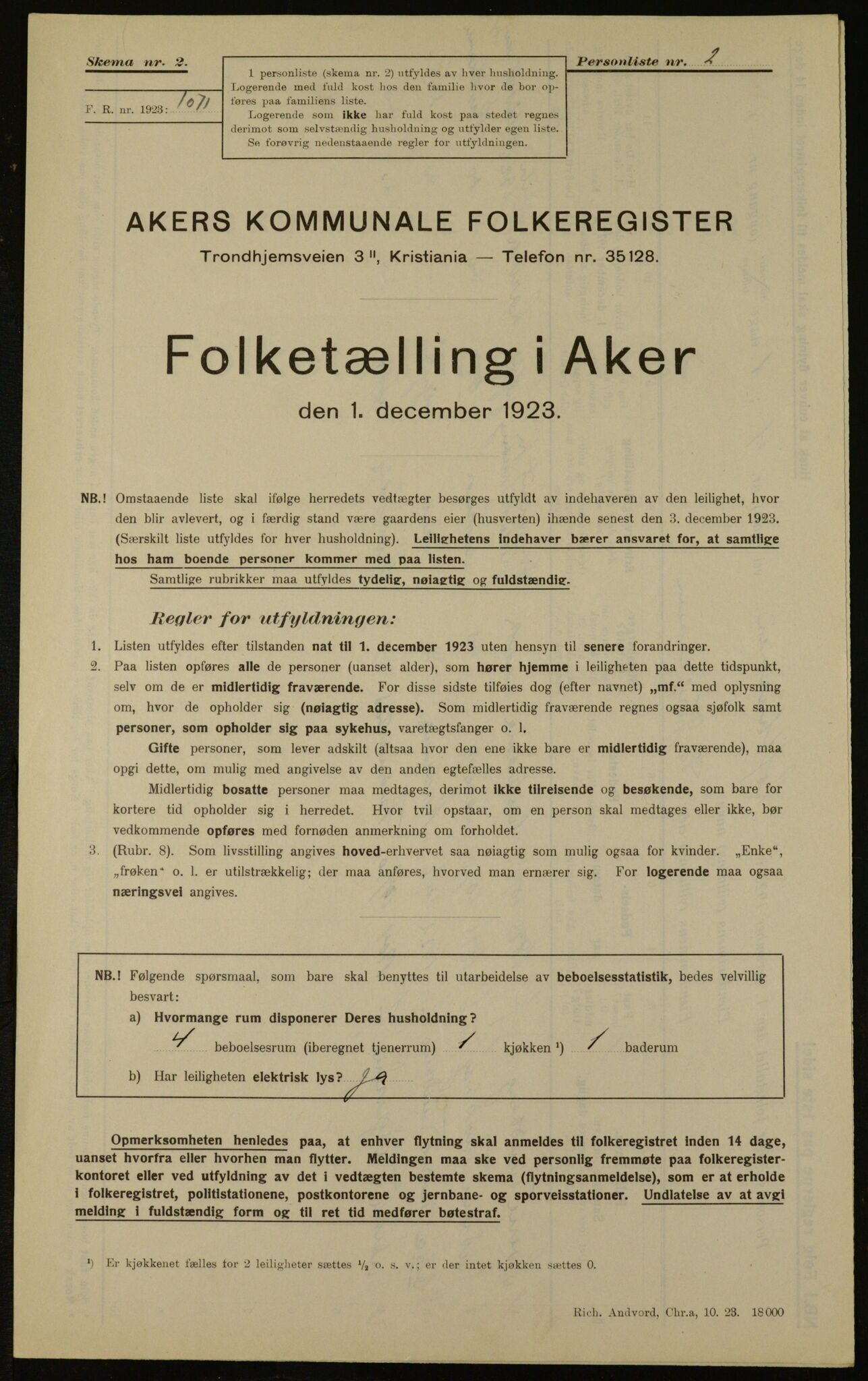 , Kommunal folketelling 1.12.1923 for Aker, 1923, s. 14540