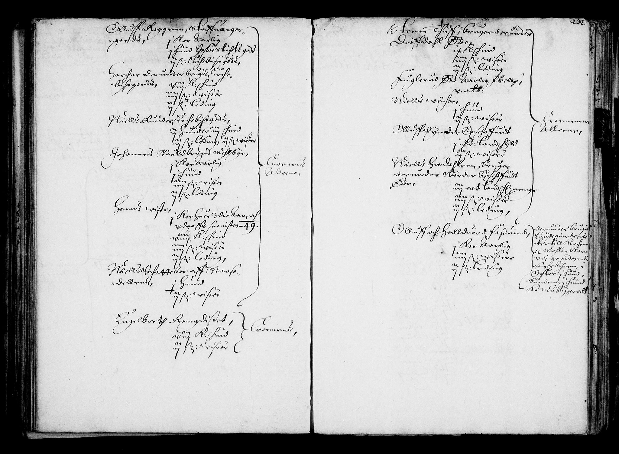 Rentekammeret inntil 1814, Realistisk ordnet avdeling, AV/RA-EA-4070/N/Na/L0001: [XI f]: Akershus stifts jordebok, 1652, s. 231b-232a