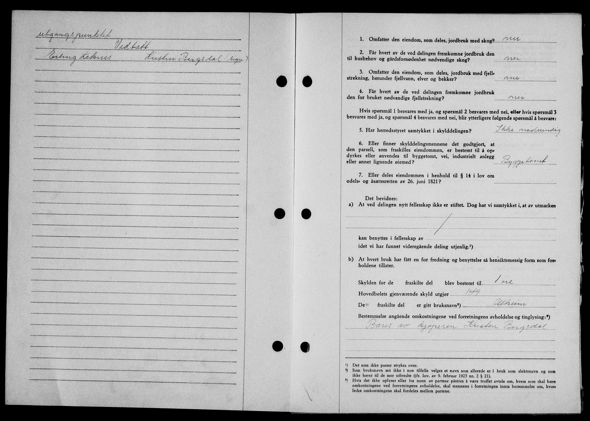 Lofoten sorenskriveri, SAT/A-0017/1/2/2C/L0016a: Pantebok nr. 16a, 1947-1947, Dagboknr: 1122/1947