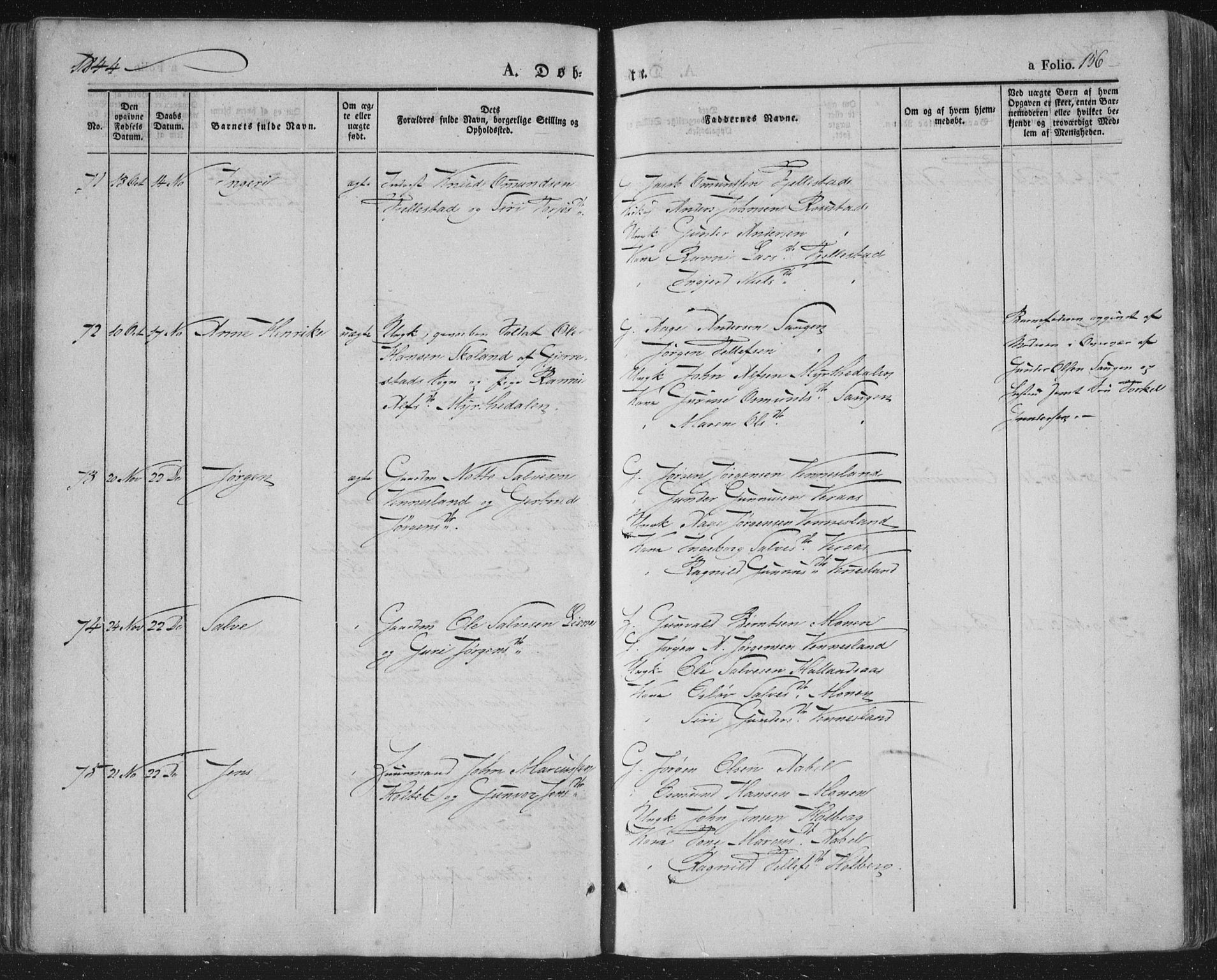 Vennesla sokneprestkontor, AV/SAK-1111-0045/Fa/Fac/L0004: Ministerialbok nr. A 4, 1834-1855, s. 156