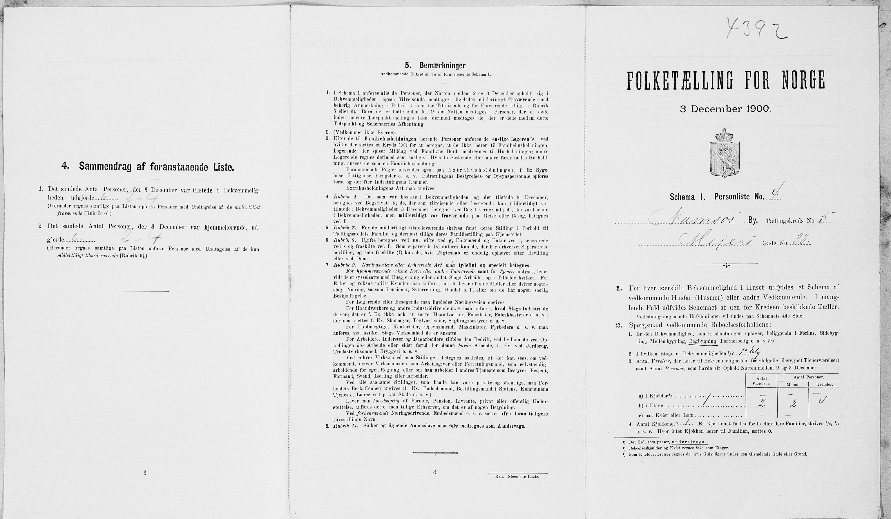 SAT, Folketelling 1900 for 1703 Namsos ladested, 1900, s. 935