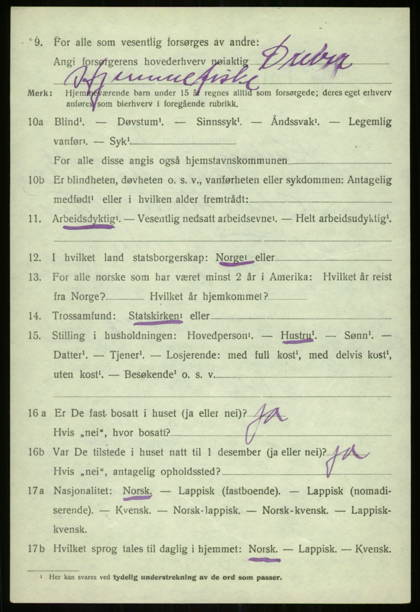 SATØ, Folketelling 1920 for 1936 Karlsøy herred, 1920, s. 5005