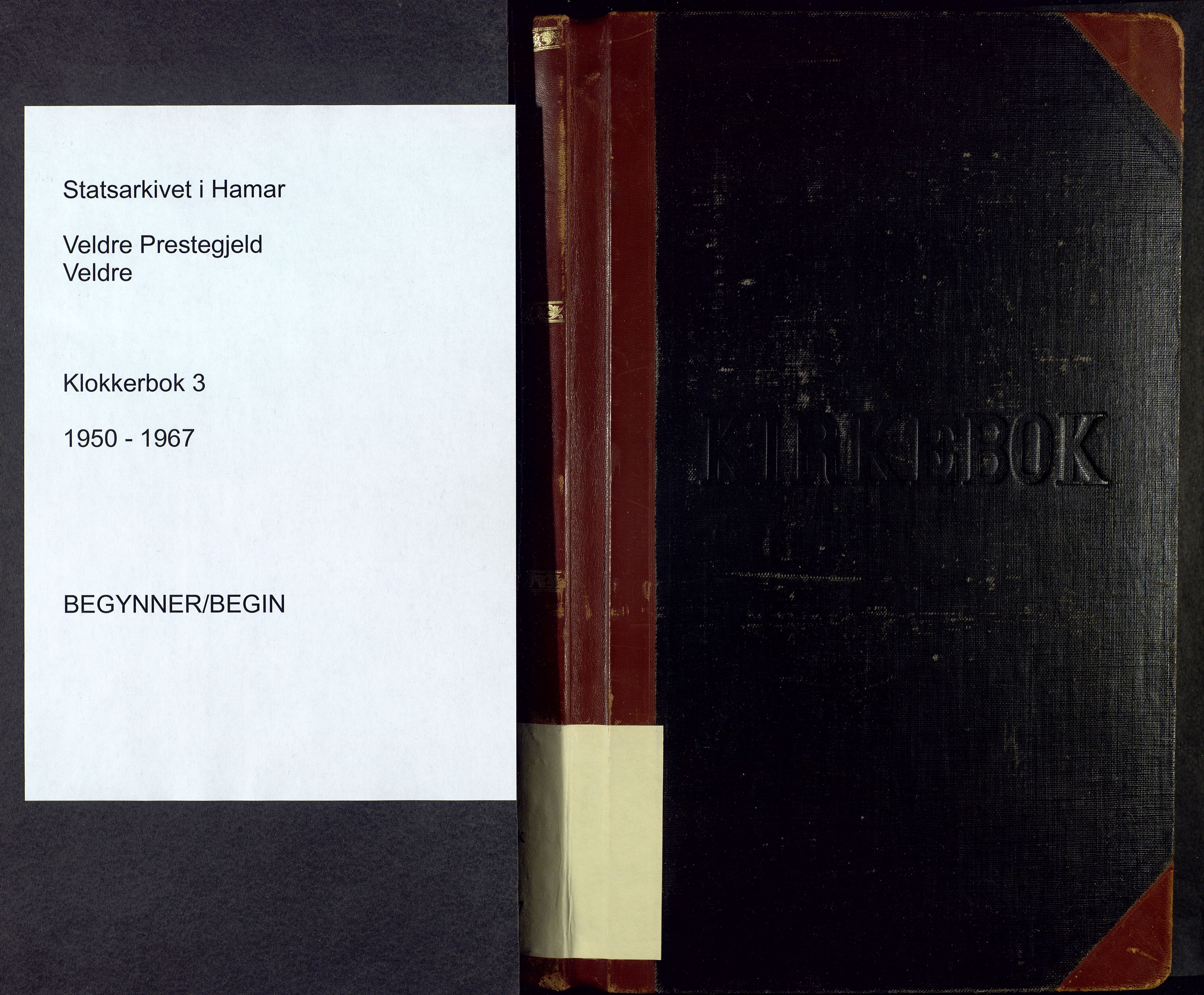 Veldre prestekontor, SAH/PREST-018/L/La/L0003: Klokkerbok nr. 3, 1950-1967