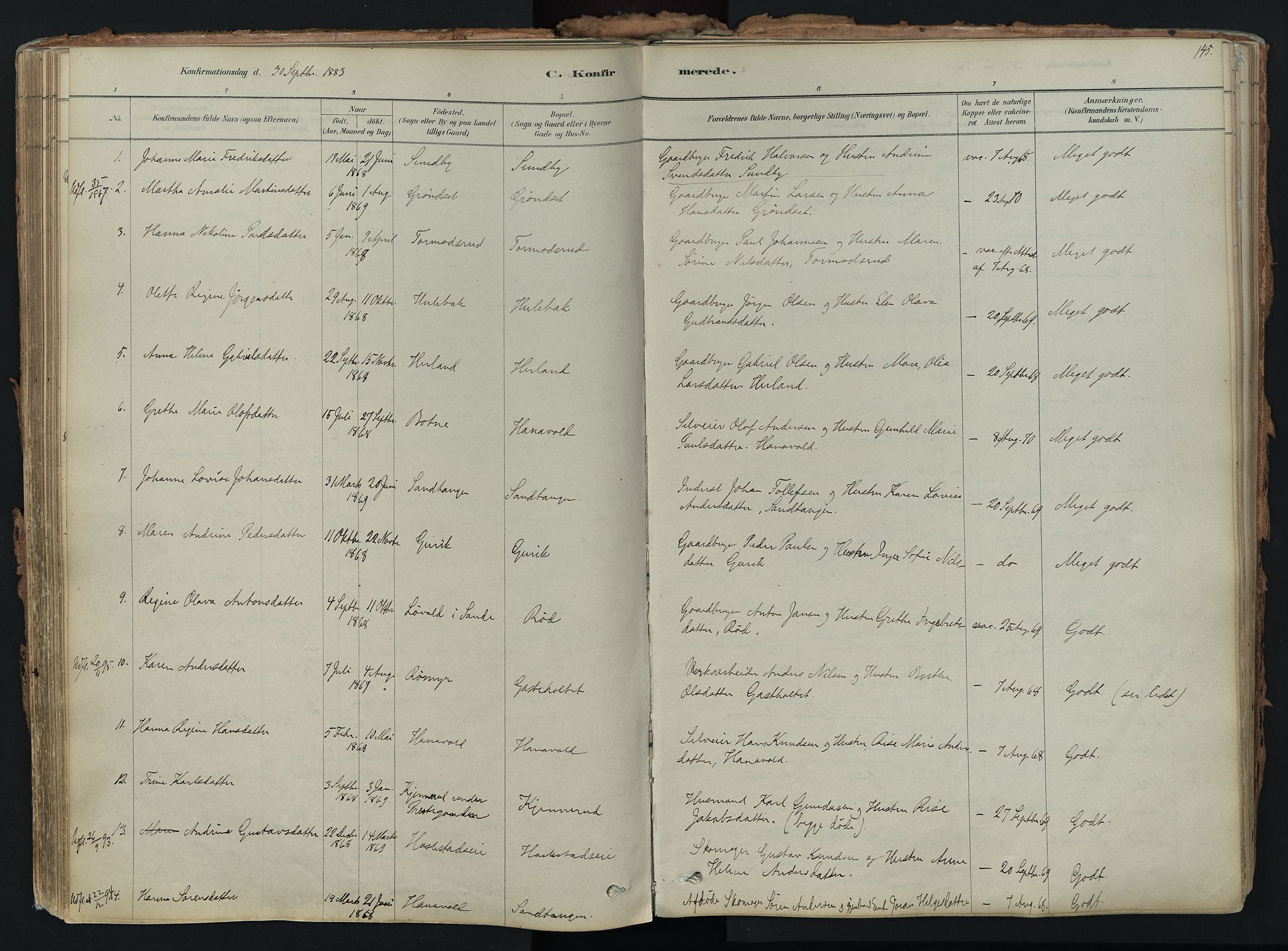 Hof kirkebøker, AV/SAKO-A-64/F/Fa/L0007: Ministerialbok nr. I 7, 1878-1940, s. 145
