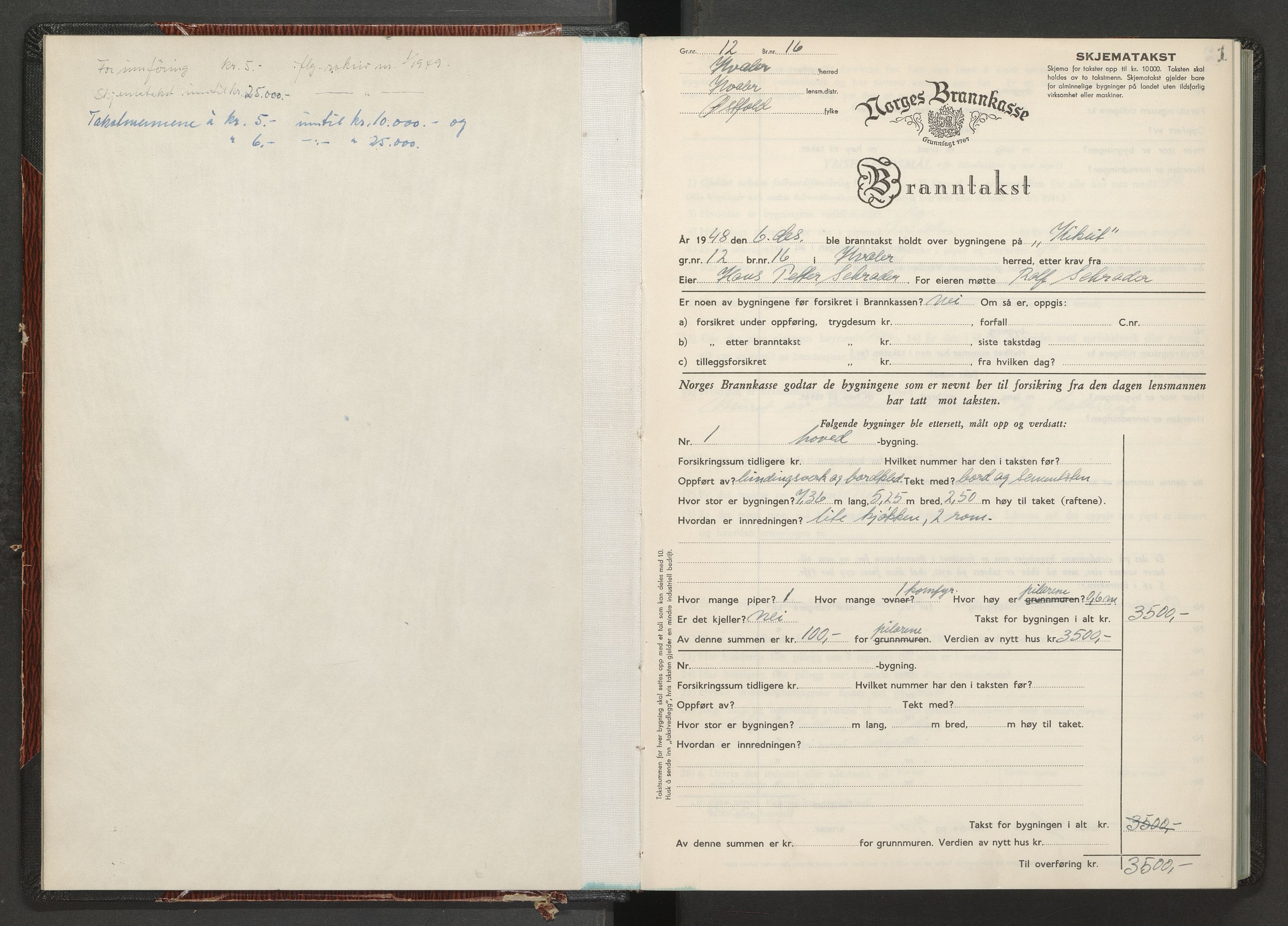 Norges brannkasse, branntakster Hvaler, AV/SAO-A-11364/F/Fb/L0004: Branntakstprotokoll, 1948-1955