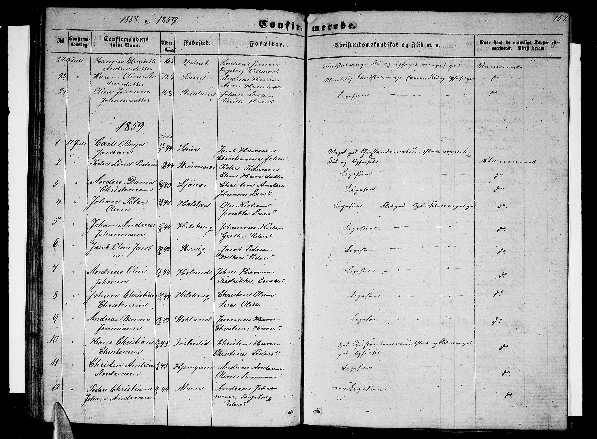 Ministerialprotokoller, klokkerbøker og fødselsregistre - Nordland, SAT/A-1459/852/L0753: Klokkerbok nr. 852C04, 1856-1877, s. 157