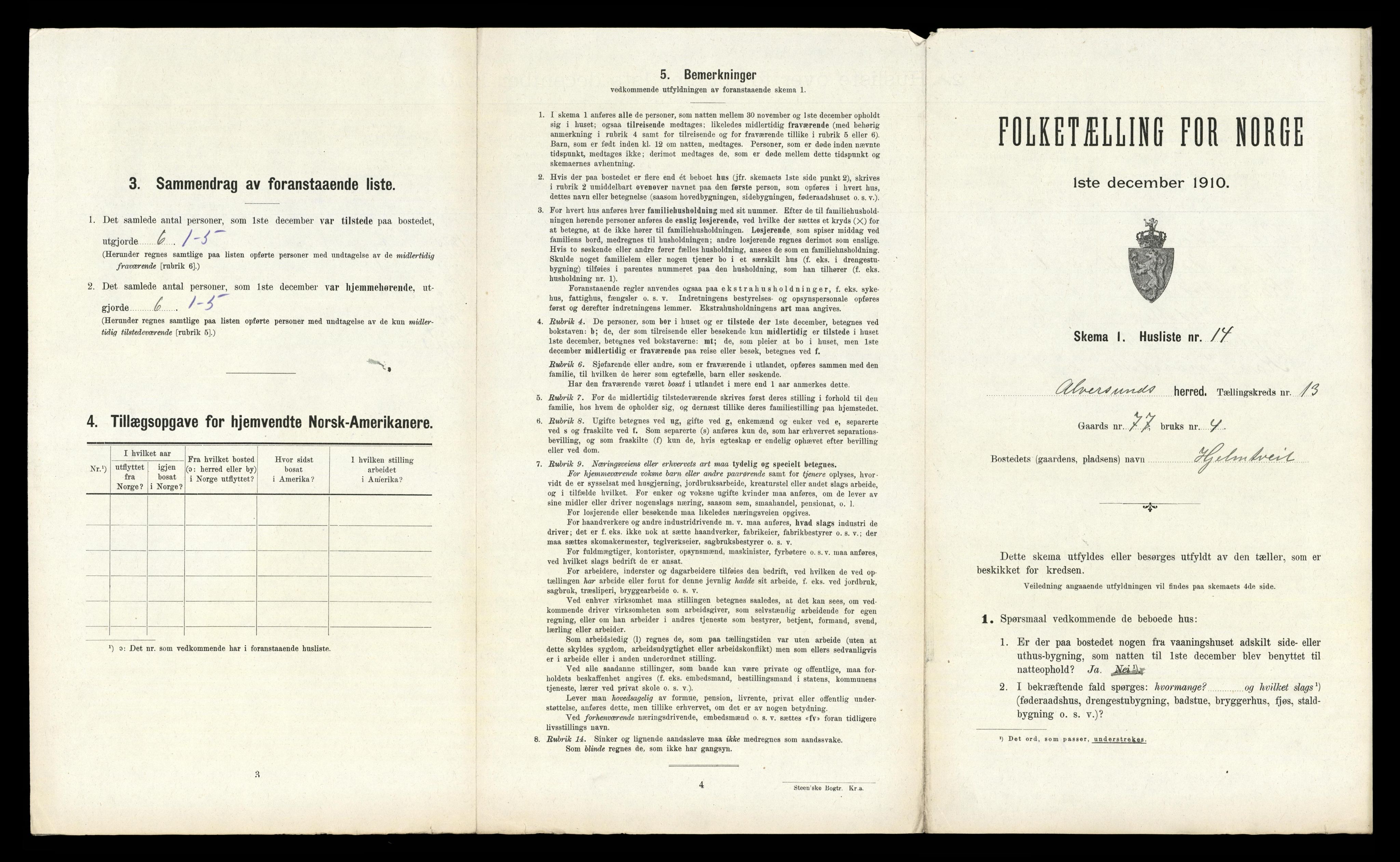 RA, Folketelling 1910 for 1257 Alversund herred, 1910, s. 932